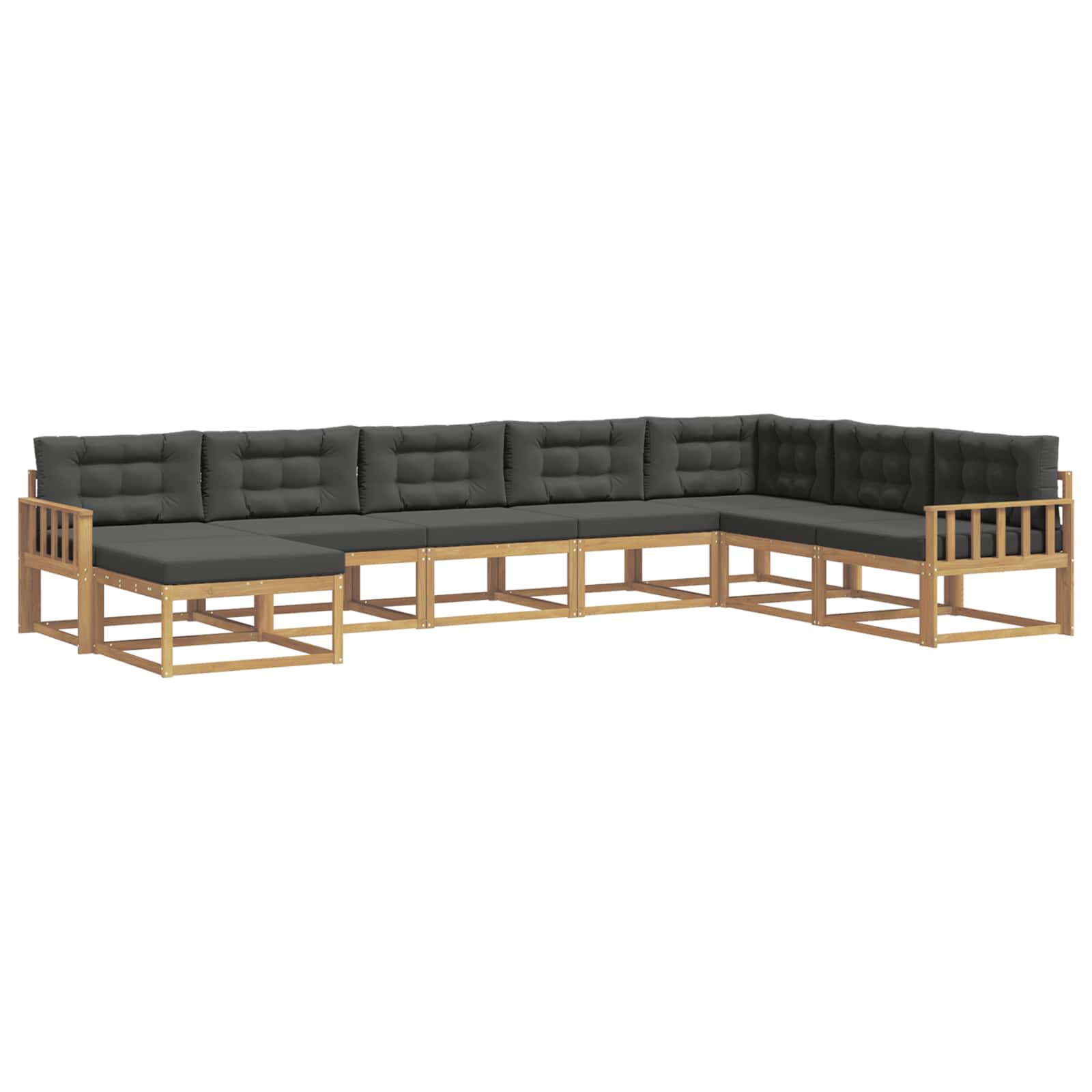 Zunanja garnitura za sedenje 8 pcs Bela in antracit - slika 2