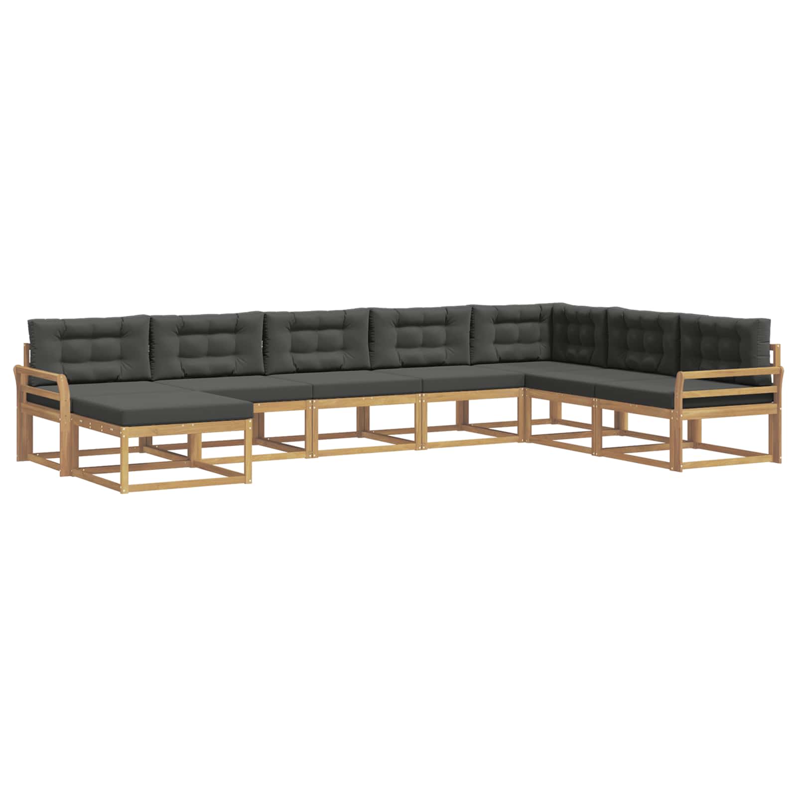 Zunanja garnitura za sedenje 8 pcs Bela in antracit - slika 2