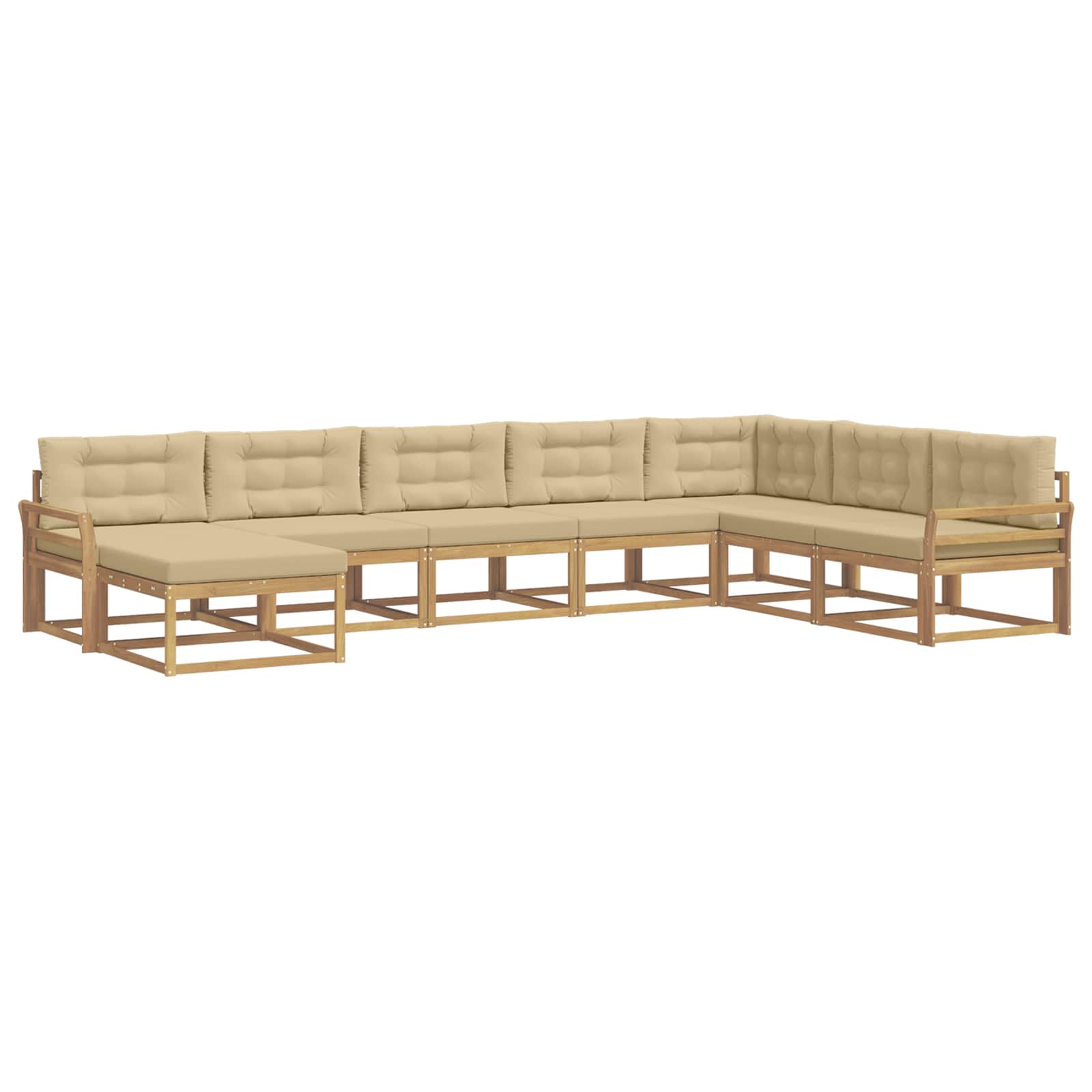 vidaXL Buiten bankenset 8 st 8-zits Wit en Beige, foto 3