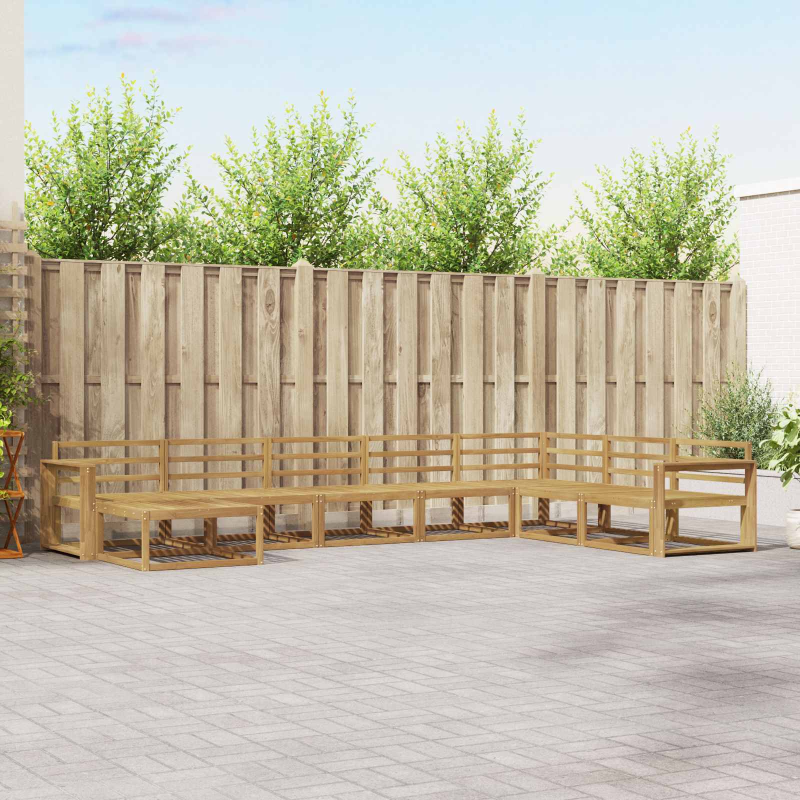 vidaXL Set de canapele de exterior 8 pcs Alb Lemn Solid de Acacia