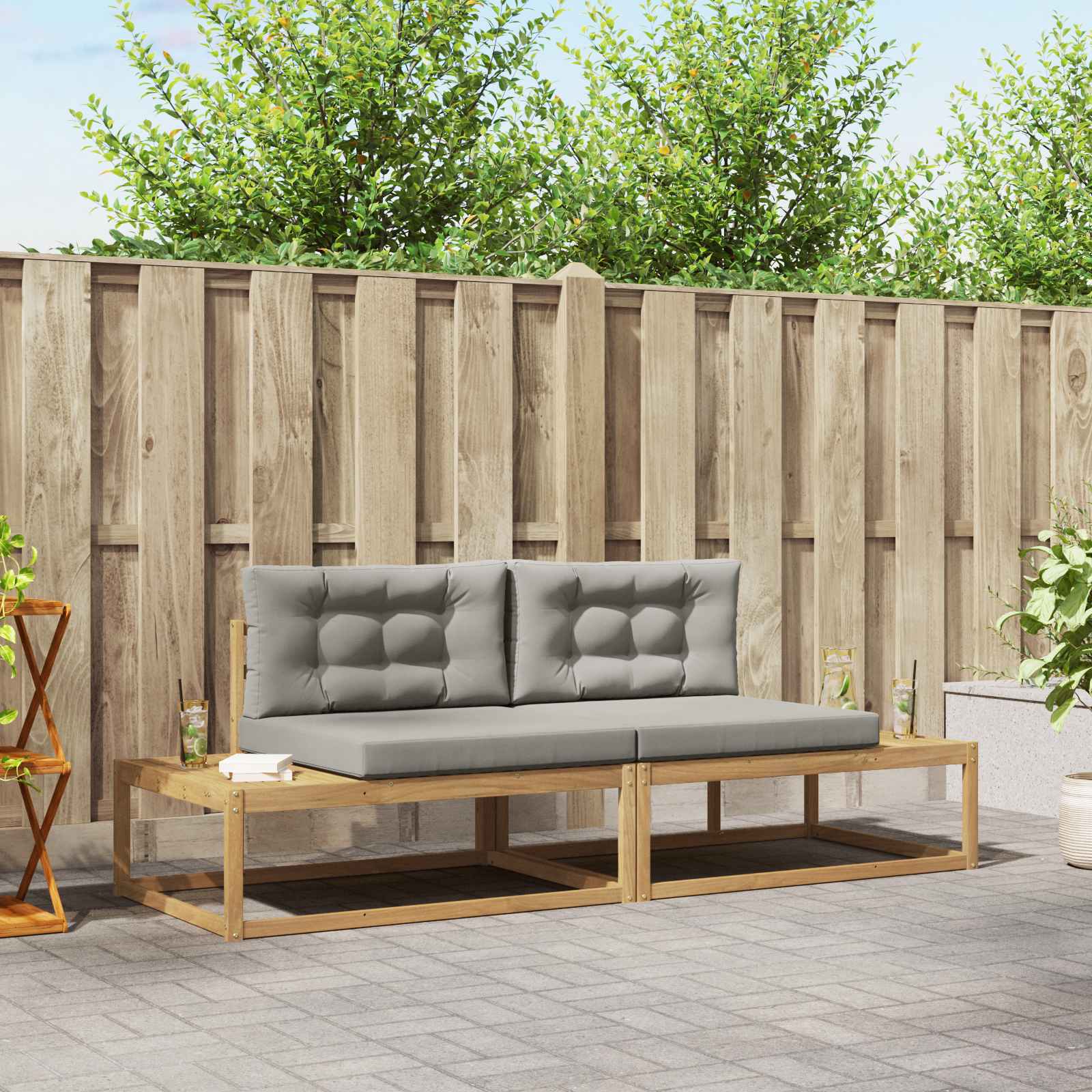vidaXL Set de canapele de exterior Alb 230,5 x 83 x 73 cm Poliester