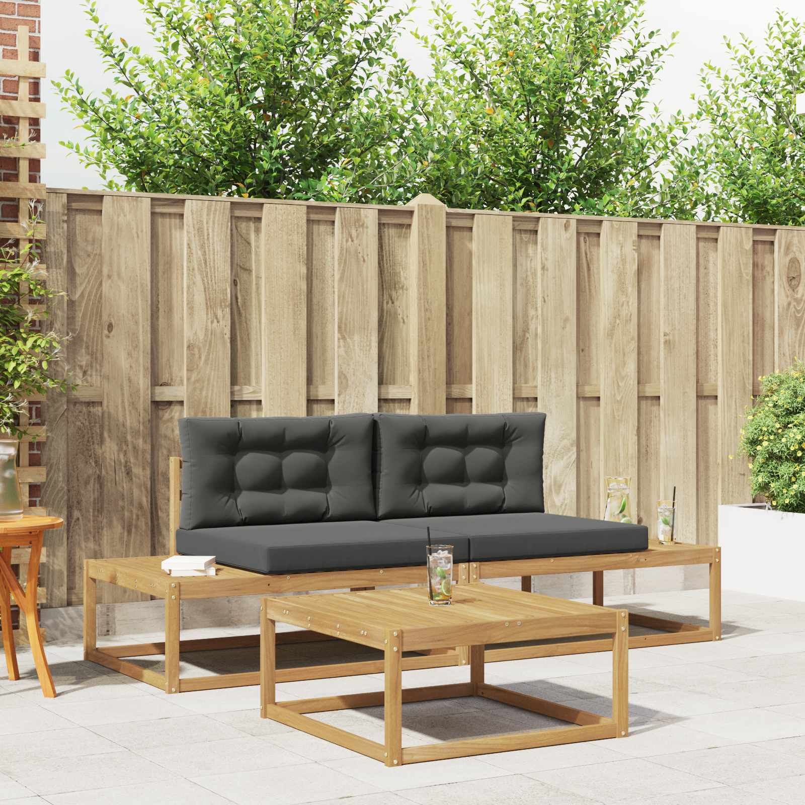 vidaXL Set de canapele de exterior Alb 79 x 79 x 37 cm Poliester