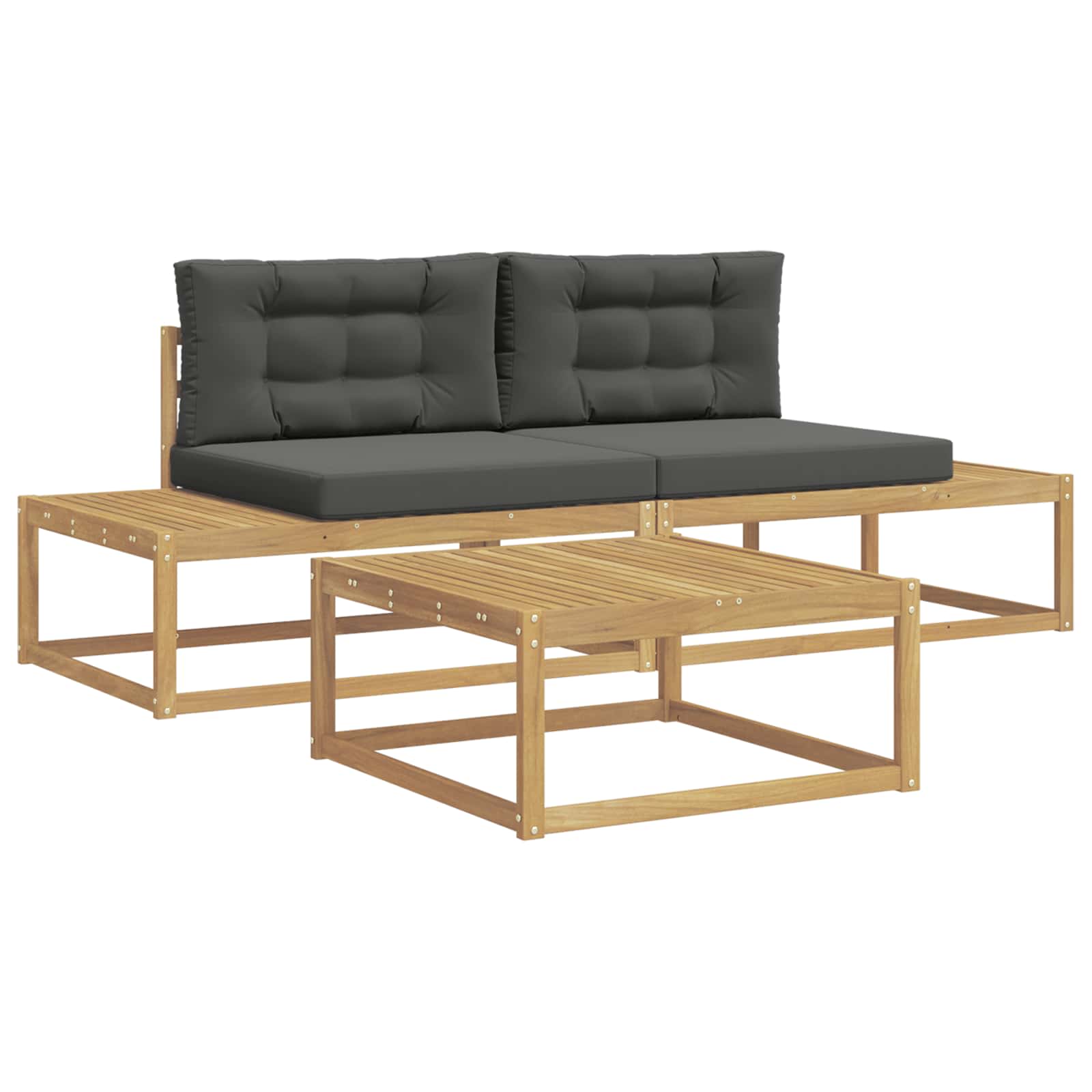 Zunanja garnitura za sedenje Bela 79 x 79 x 37 cm Poliester - slika 2