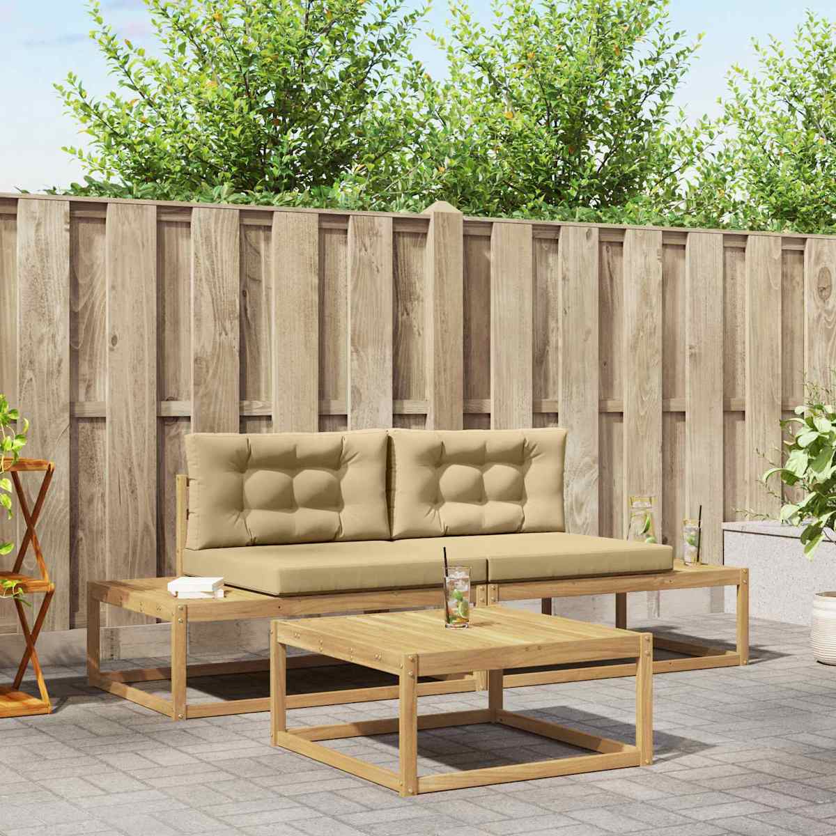 Udendørs sofagruppe 3 stk. 2-personers Polyester