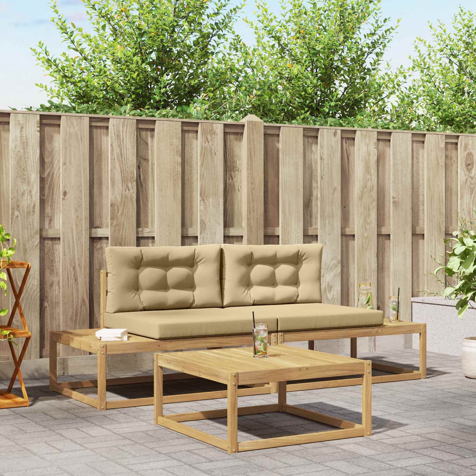 vidaXL Set de canapele de exterior Alb 79 x 79 x 37 cm Poliester
