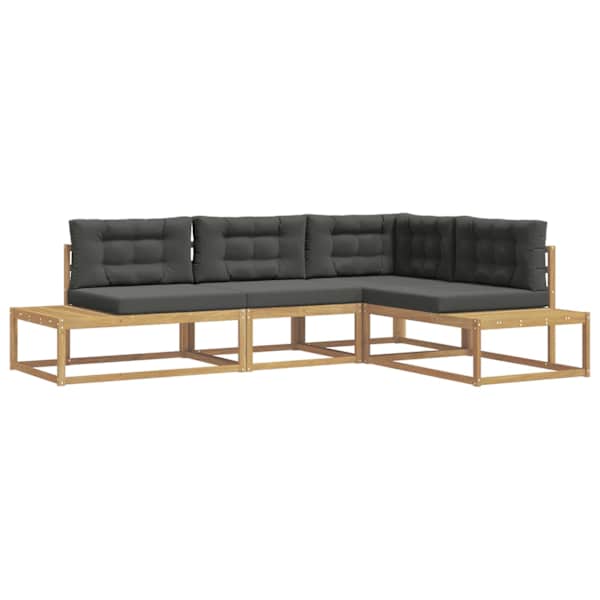 vidaXL V&auml;li diivanikomplekt Valge 277,5 x 198,5 x 73 cm Pol&uuml;ester
