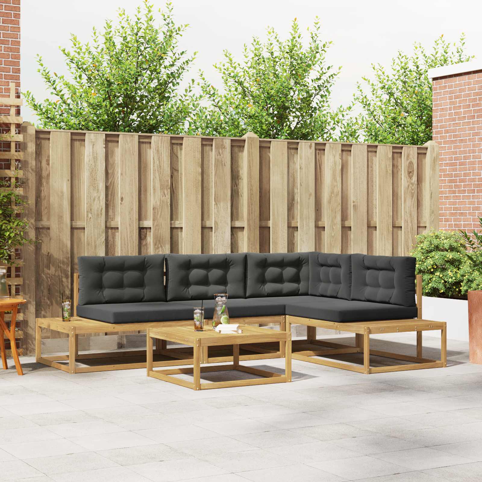 vidaXL Set de canapele de exterior Alb 79 x 79 x 37 cm Poliester