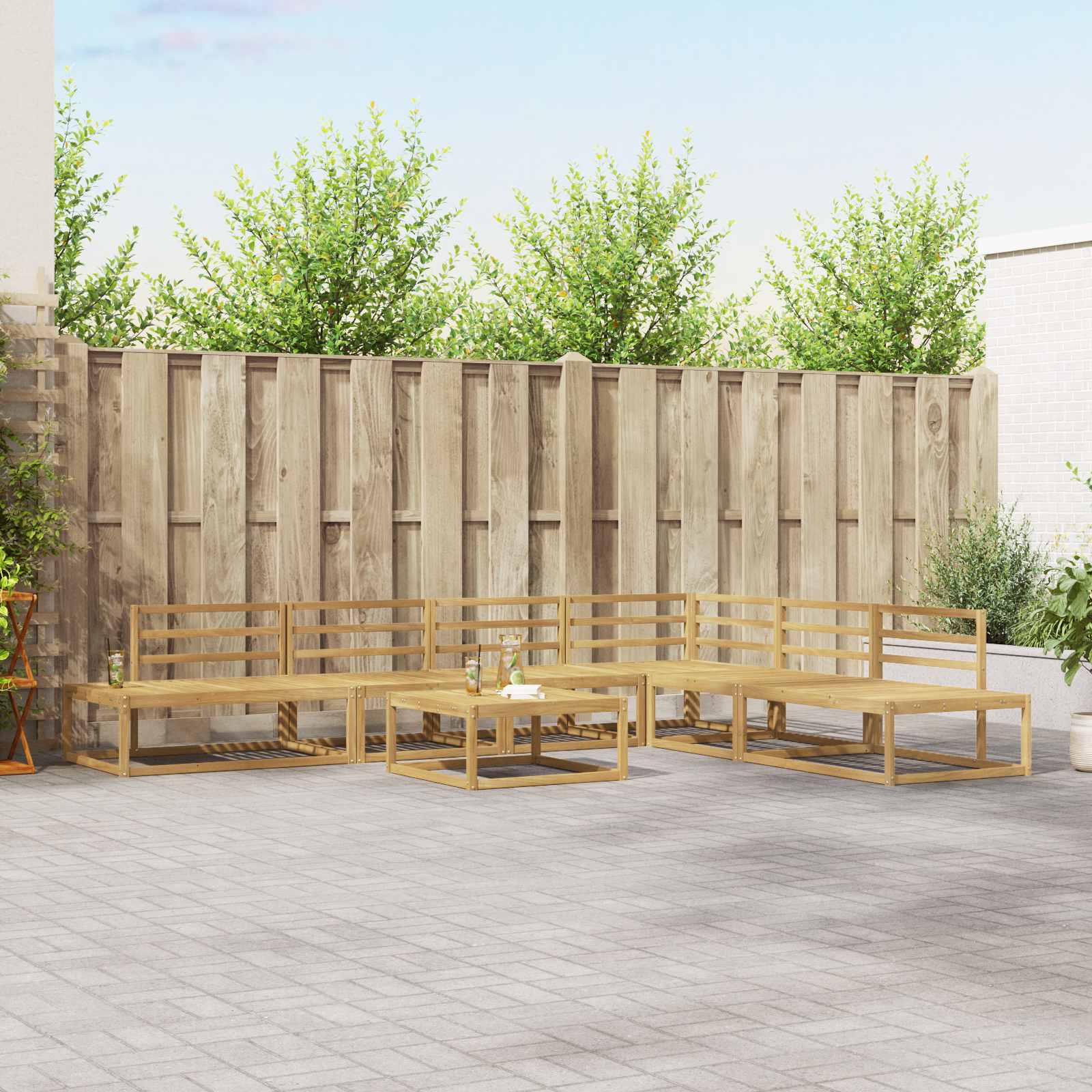 vidaXL Set de canapele de exterior 6 Bucată