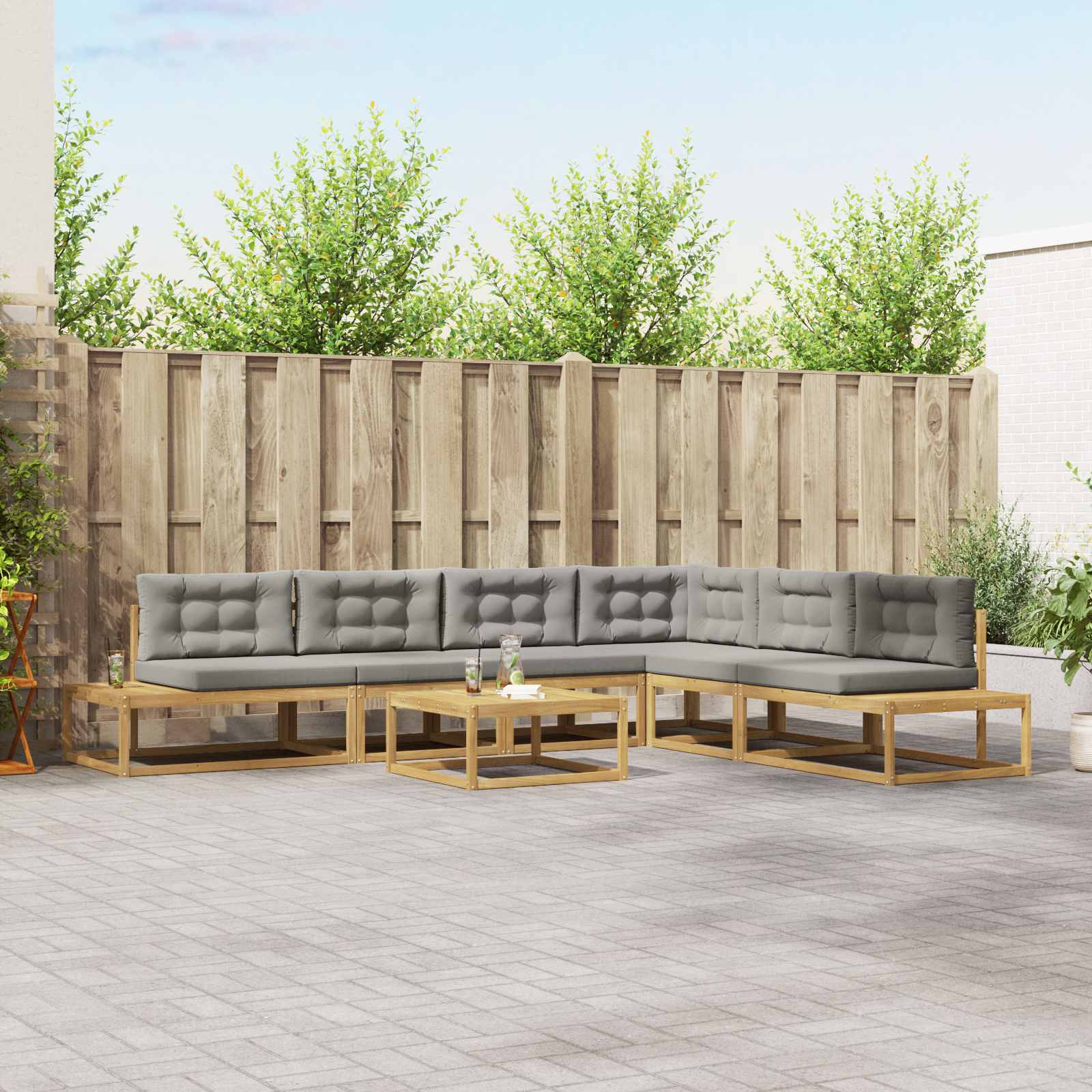 vidaXL Set de canapele de exterior Alb 79 x 79 x 37 cm Poliester