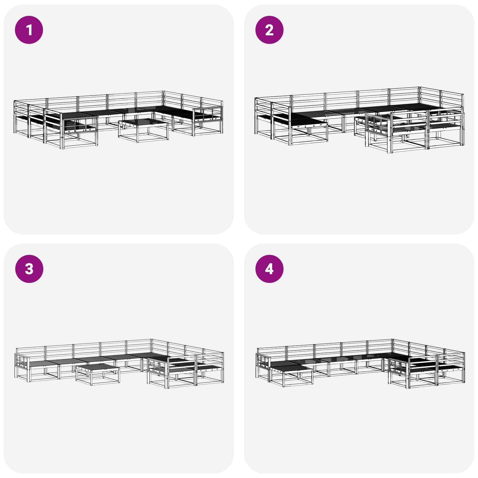 Buiten bankenset 10 pcs Wit Massief Acaciahout image 8