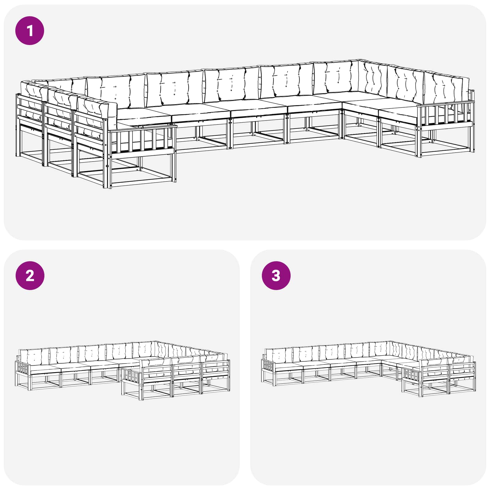 Buiten bankenset 10 pcs Wit Massief Acaciahout image 6
