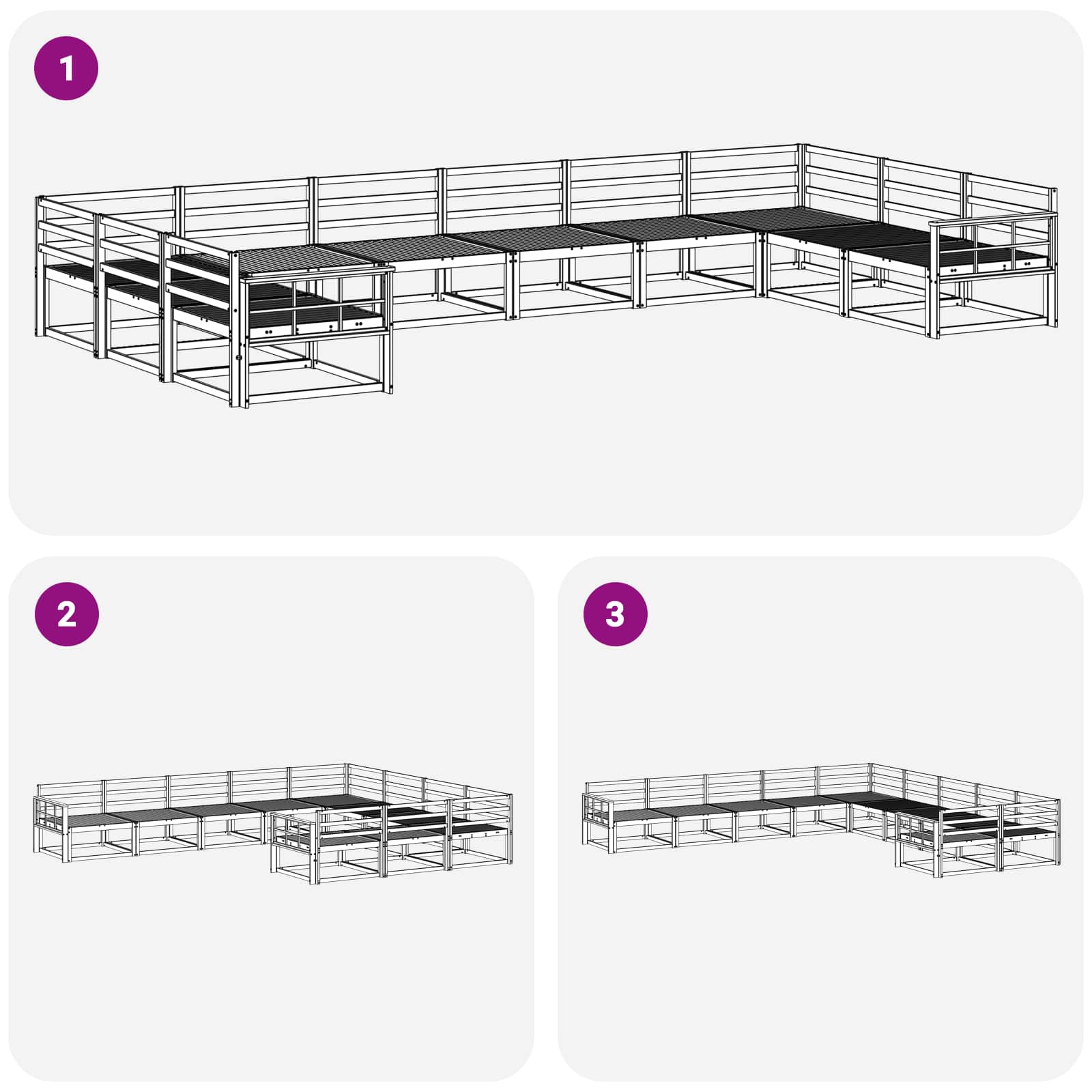 Buiten bankenset 10 pcs Wit Massief Acaciahout image 6