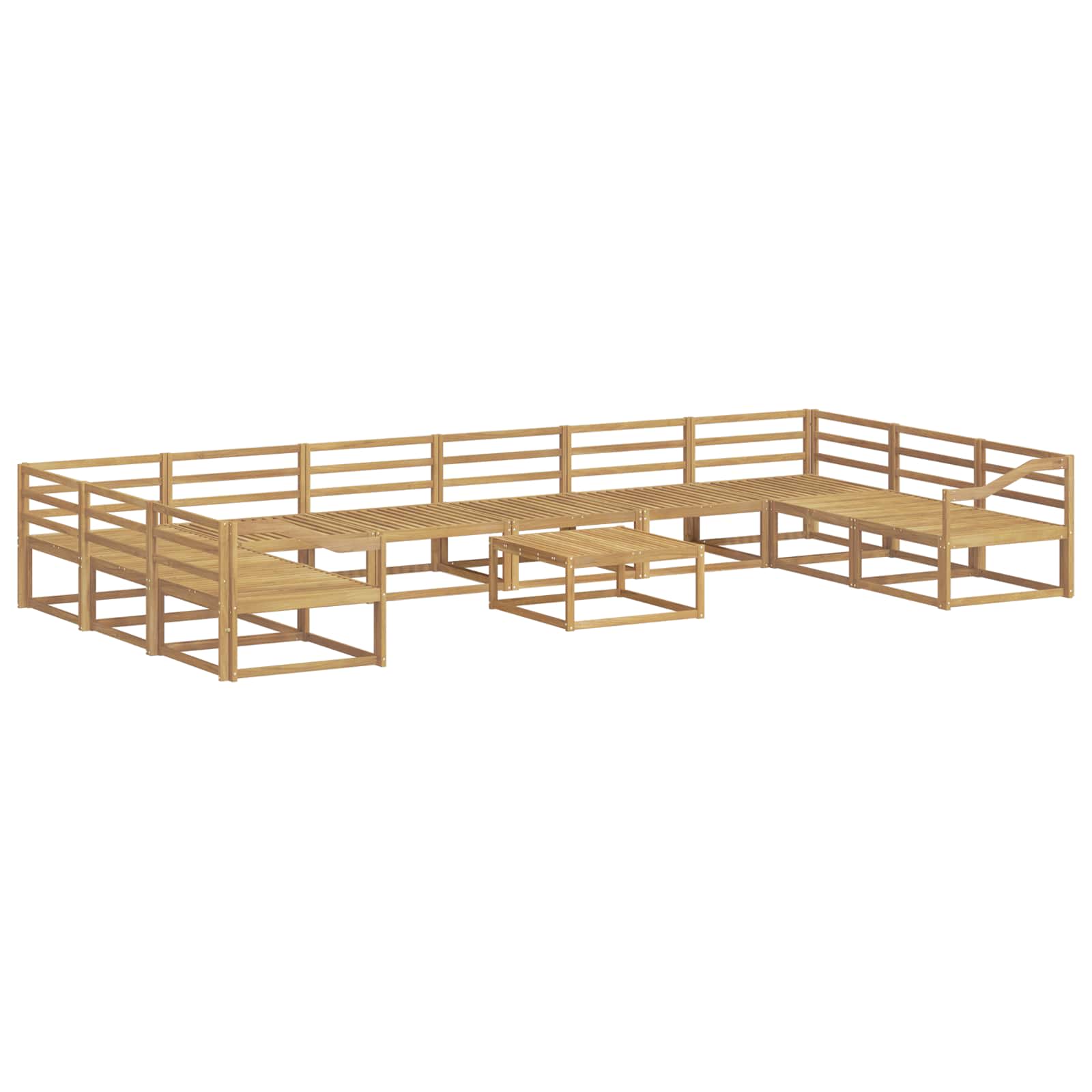 Buiten bankenset 11 pcs Wit Massief Acaciahout image 2