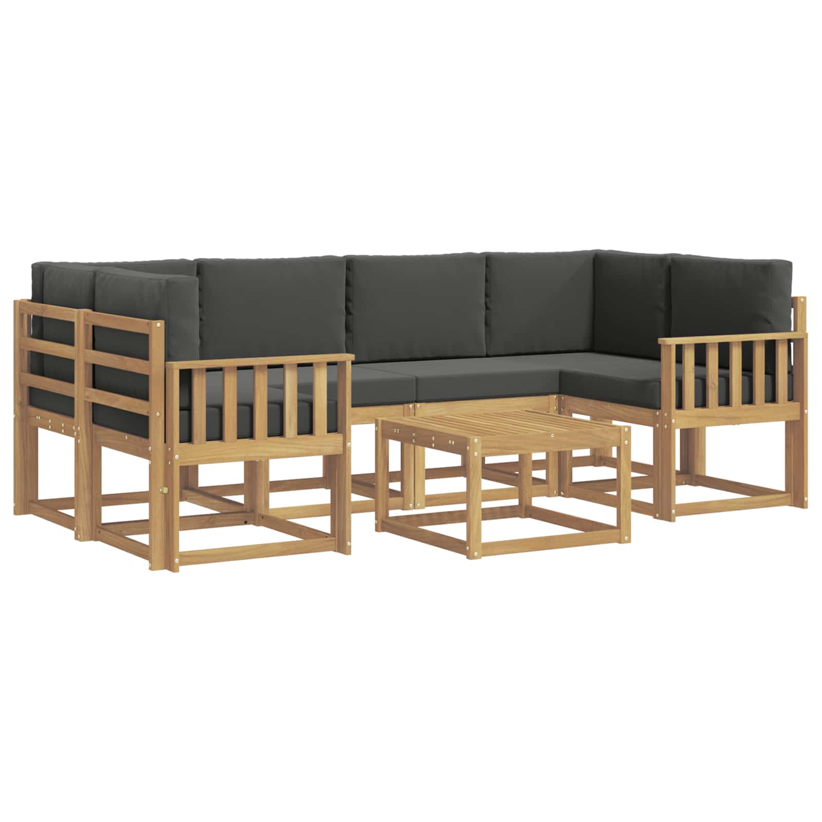 Zunanja garnitura za sedenje z blazino 7 pcs Bela in antracit - slika 2