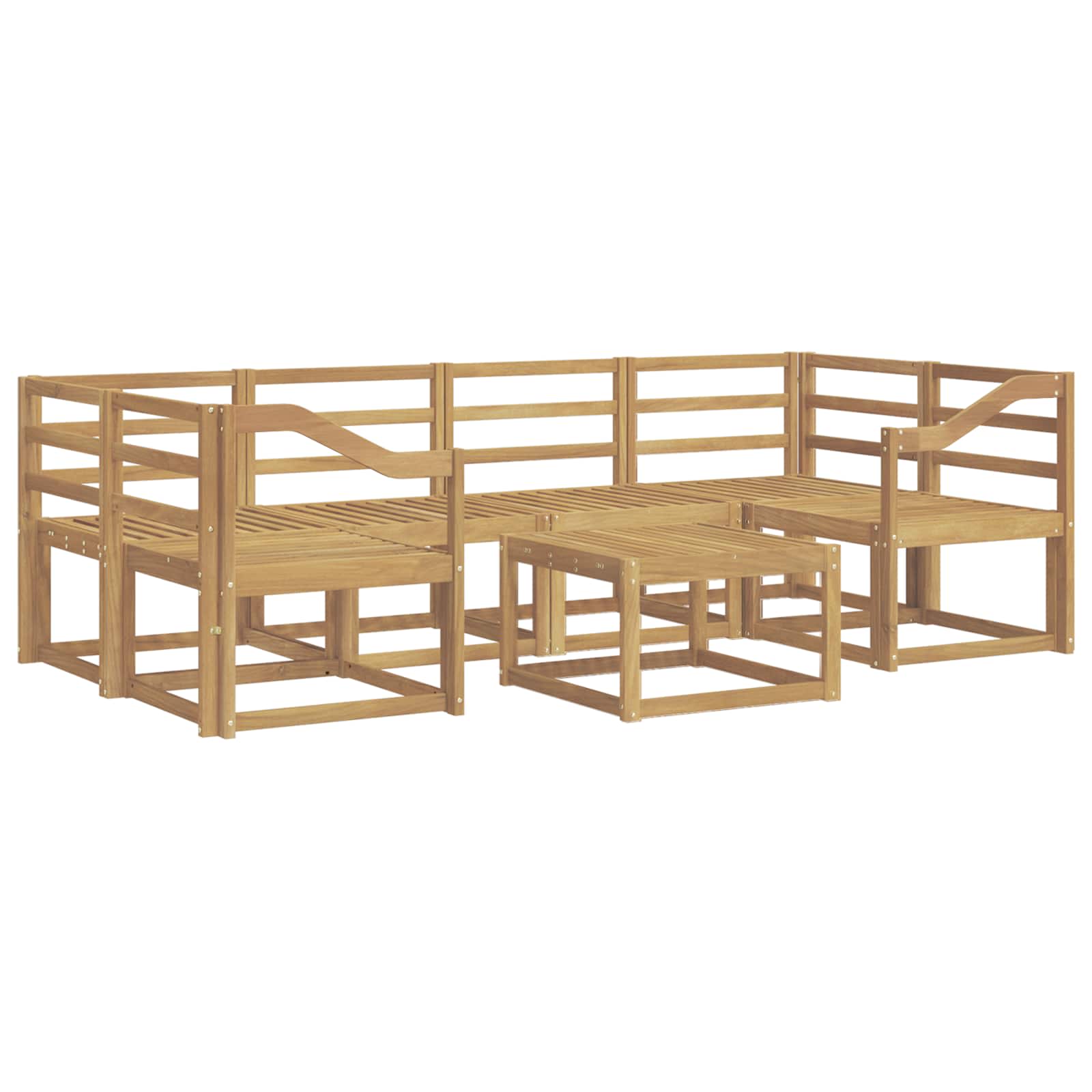 Buiten bankenset 7 pcs Wit 59 x 59 x 37 cm Massief Acaciahout image 1