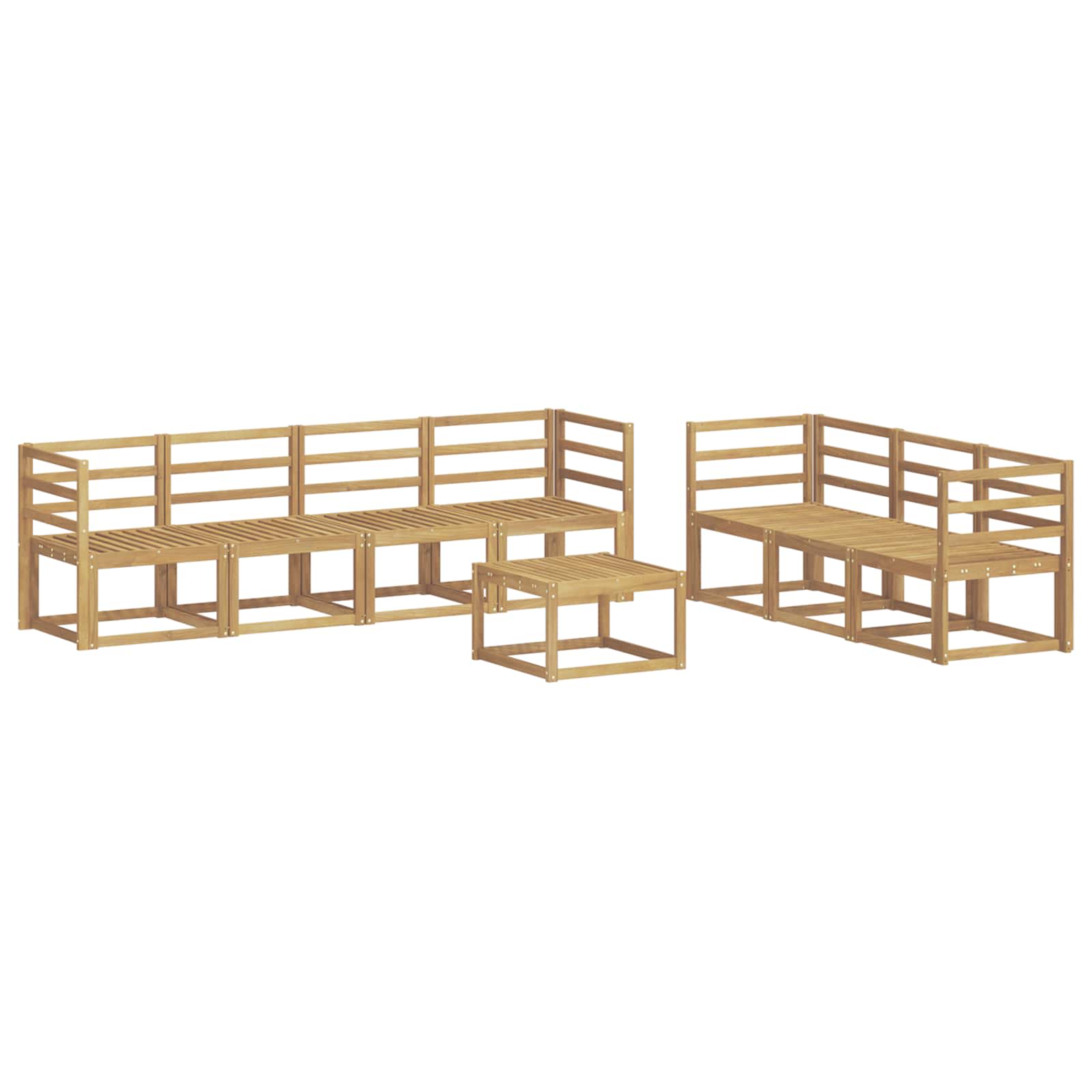 Buiten bankenset 8 pcs Wit 59 x 59 x 37 cm Massief Acaciahout image 1