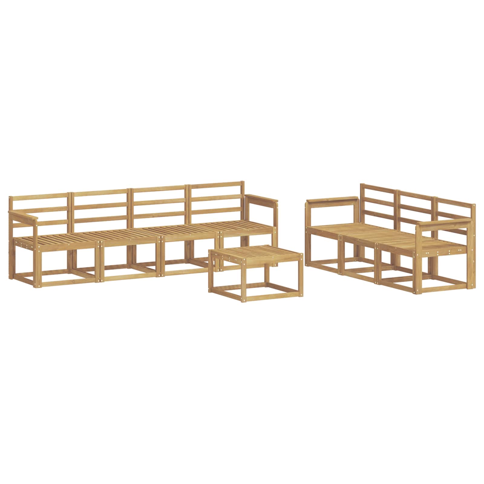 Buiten bankenset 8 pcs Wit 59 x 59 x 37 cm Massief Acaciahout image 1
