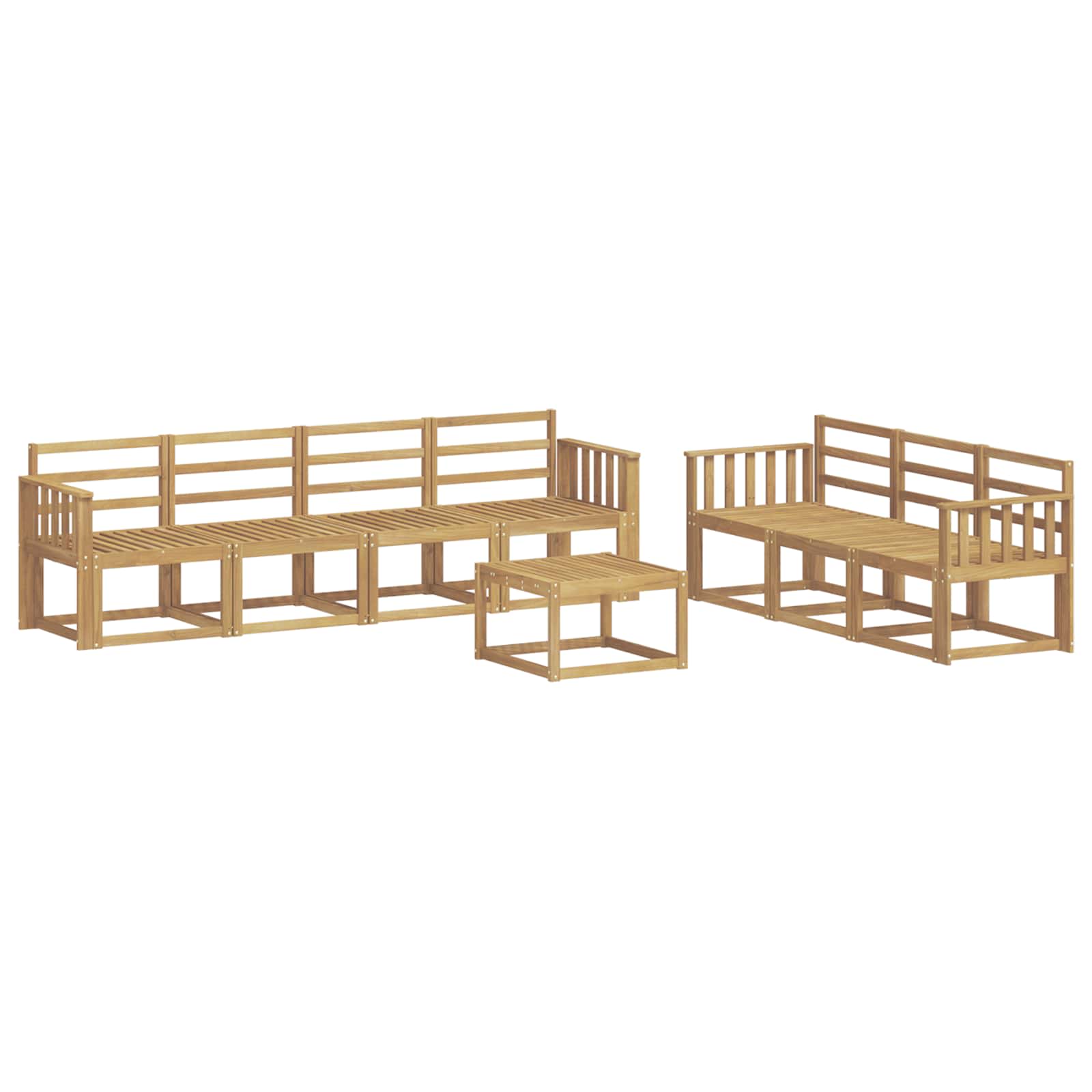 Buiten bankenset 8 pcs Wit 59 x 59 x 37 cm Massief Acaciahout image 1