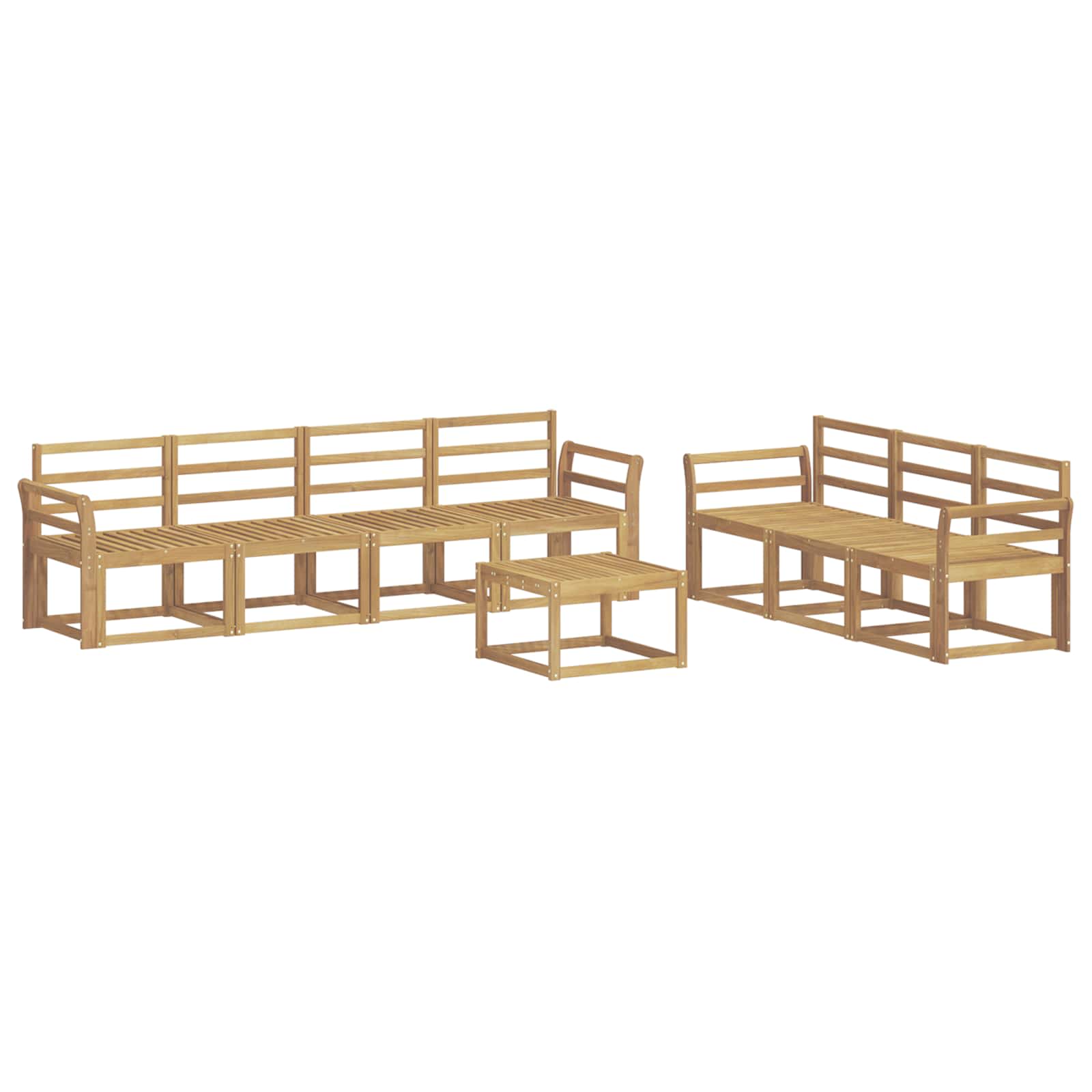 Buiten bankenset 8 pcs Wit 59 x 59 x 37 cm Massief Acaciahout image 1