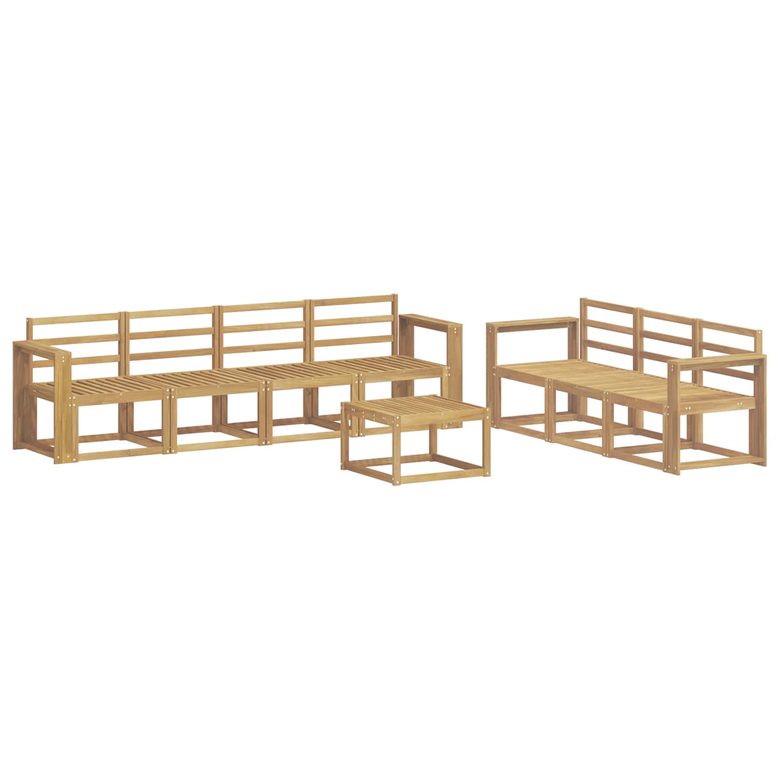 Buiten bankenset 8 pcs Wit 59 x 59 x 37 cm Massief Acaciahout image 1