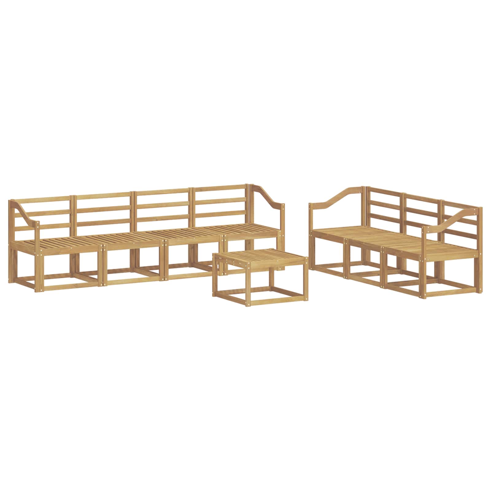Buiten bankenset 8 pcs Wit 59 x 59 x 37 cm Massief Acaciahout image 1