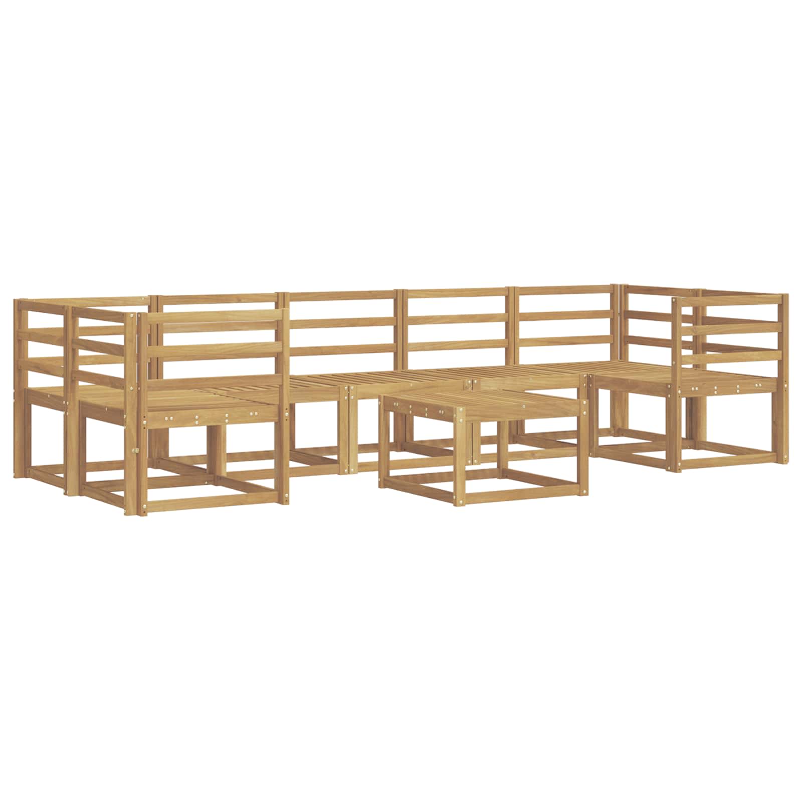 Buiten bankenset 8 pcs Wit 59 x 59 x 37 cm Massief Acaciahout image 1