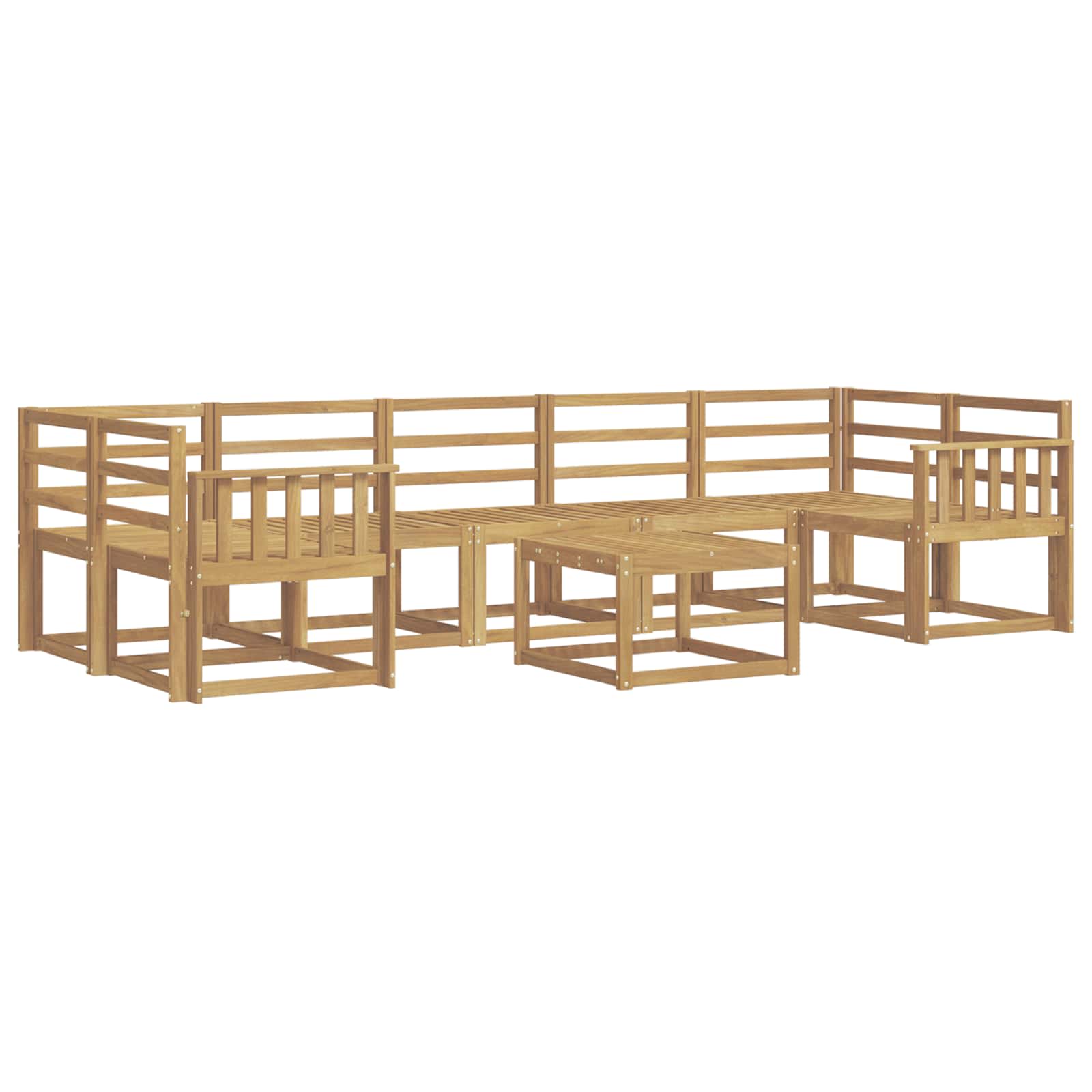 Buiten bankenset 8 pcs Wit 59 x 59 x 37 cm Massief Acaciahout image 1