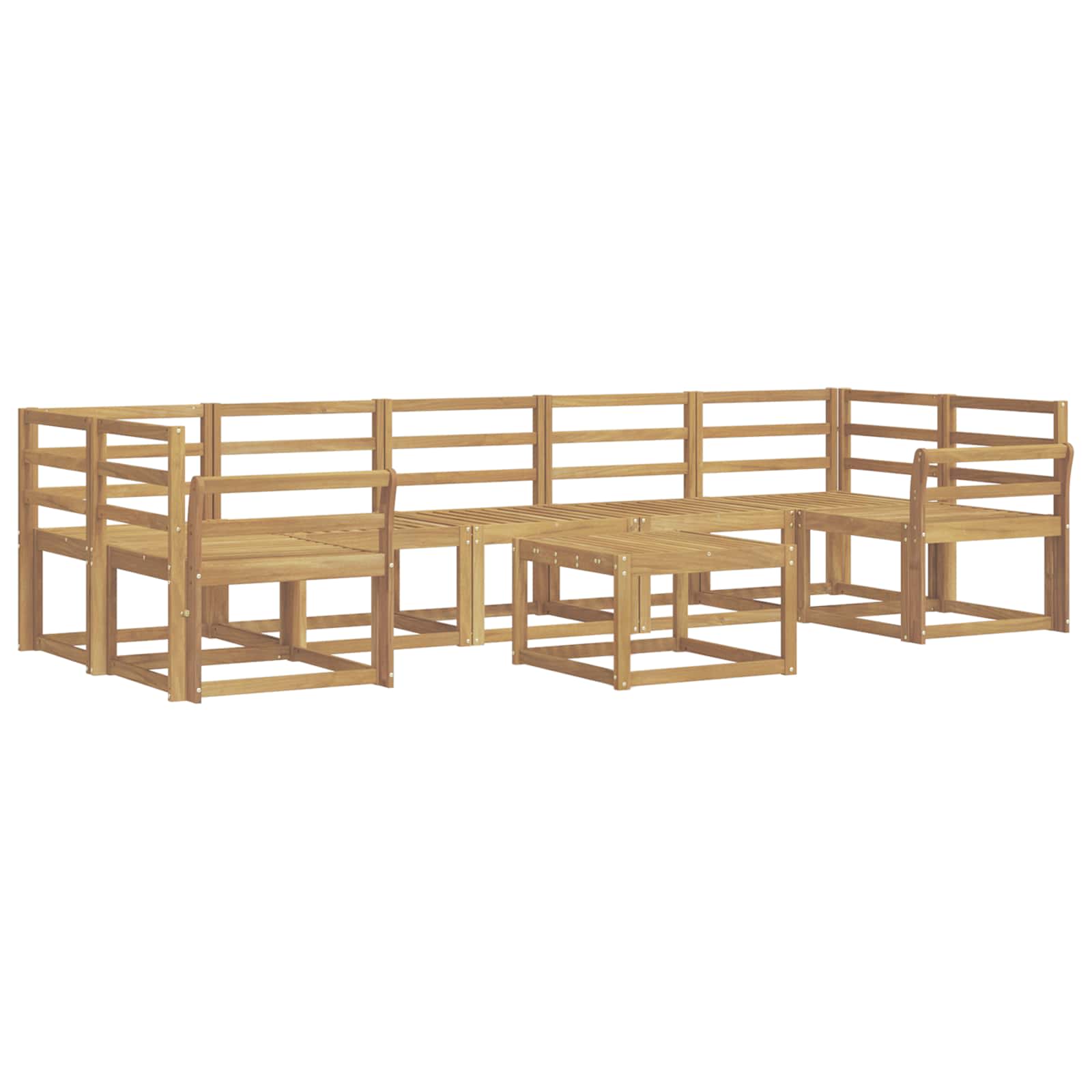 Buiten bankenset 8 pcs Wit 59 x 59 x 37 cm Massief Acaciahout image 1