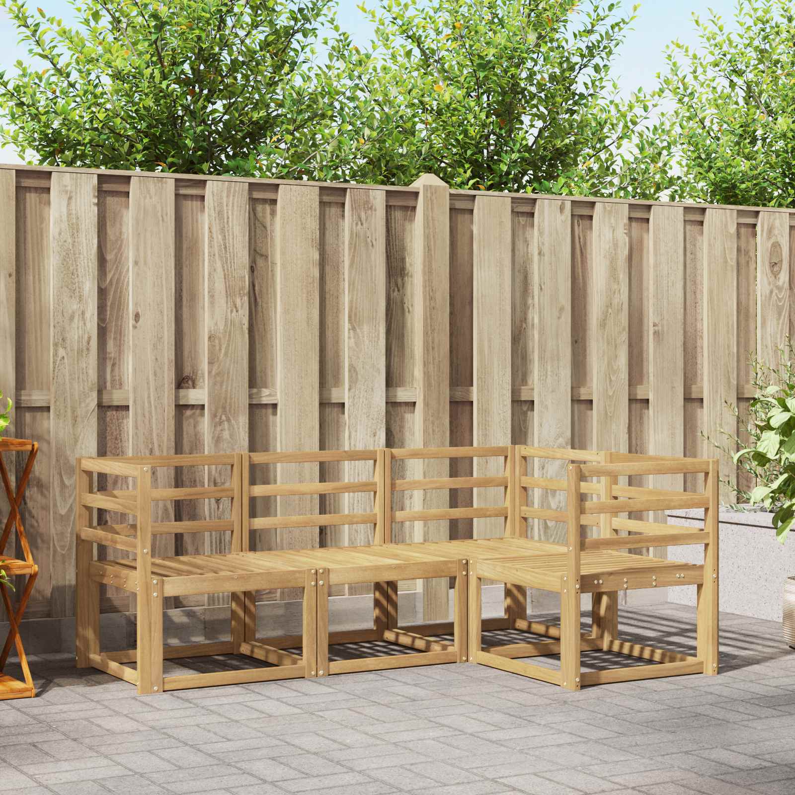 Комплект дивани за открито 4 pcs Бяло 185,5 x 126,5 x 73 см