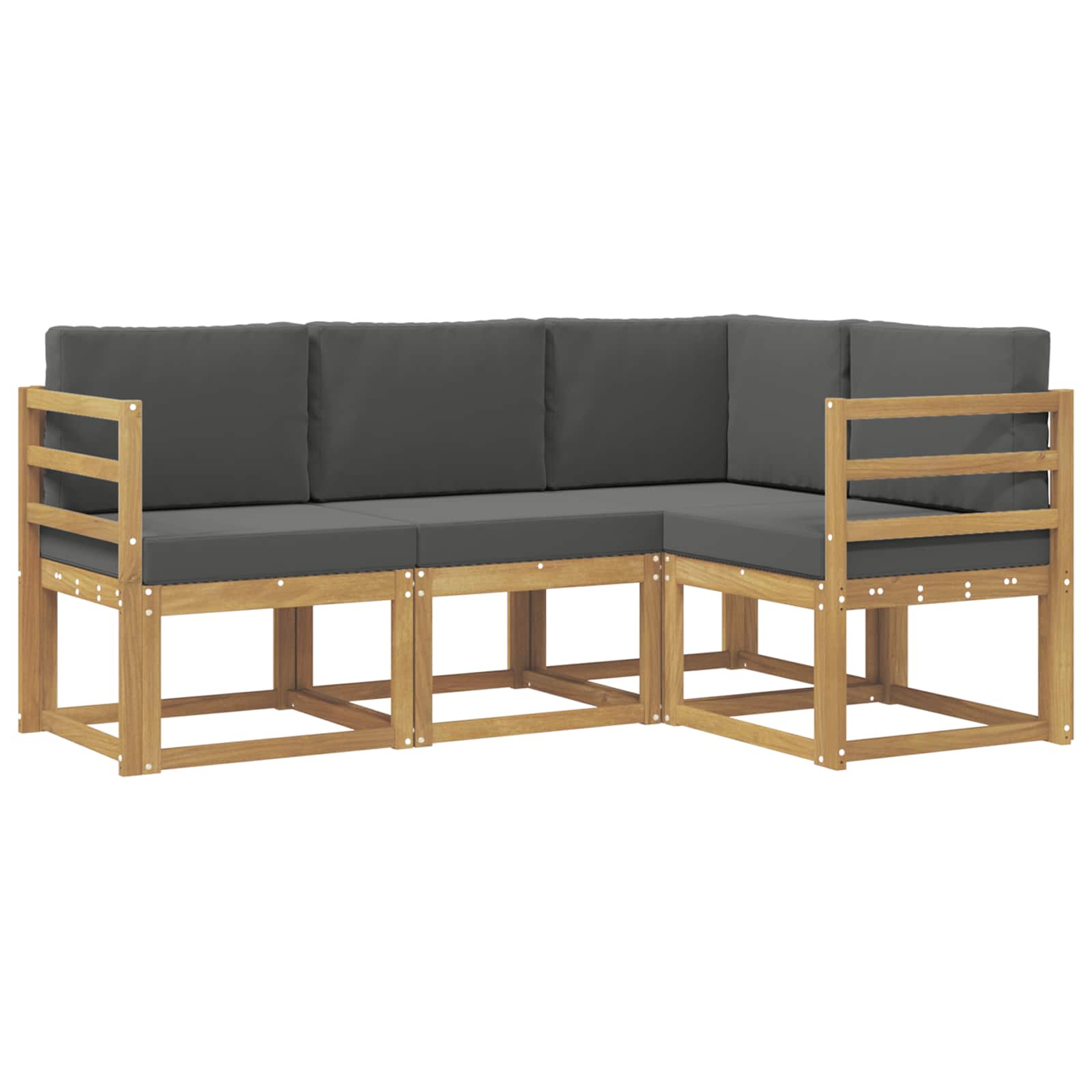 Zunanja garnitura za sedenje z blazino 4 pcs Bela in antracit - slika 2