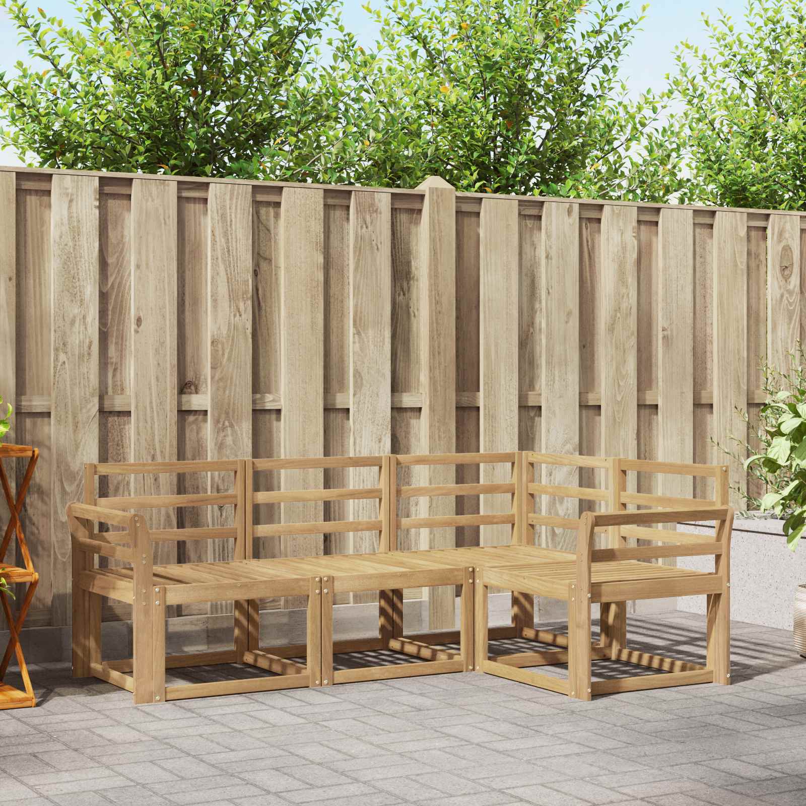 Zunanja garnitura za sedenje 4 pcs Bela 190 x 130,5 x 73 cm