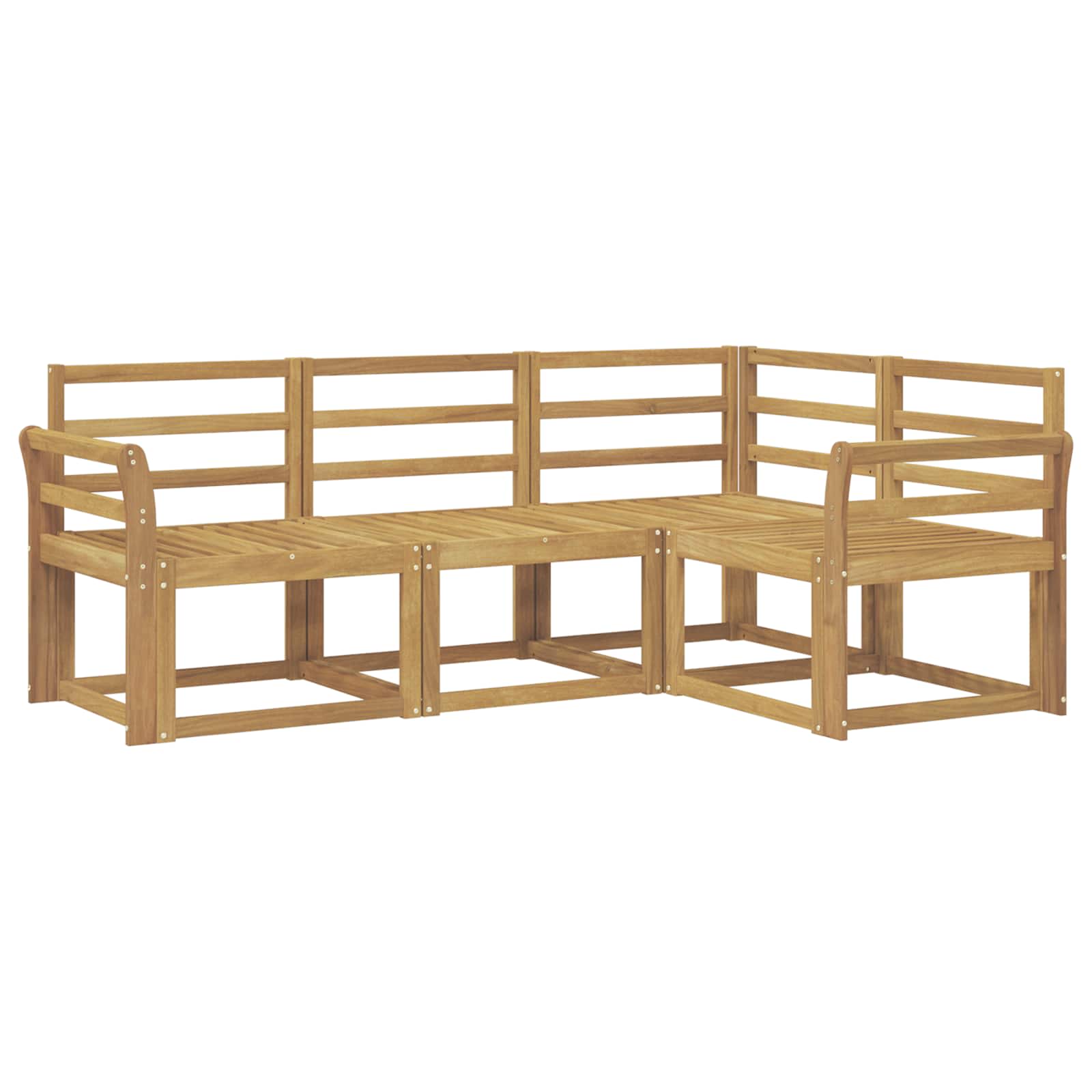Zunanja garnitura za sedenje 4 pcs Bela 190 x 130,5 x 73 cm - slika 2