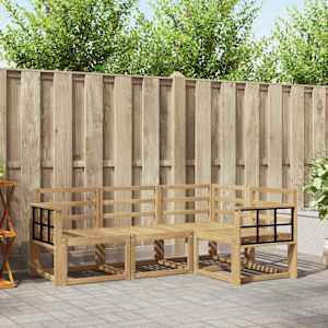 Zunanja garnitura za sedenje 4 pcs Bela 187,5 x 128,5 x 73 cm