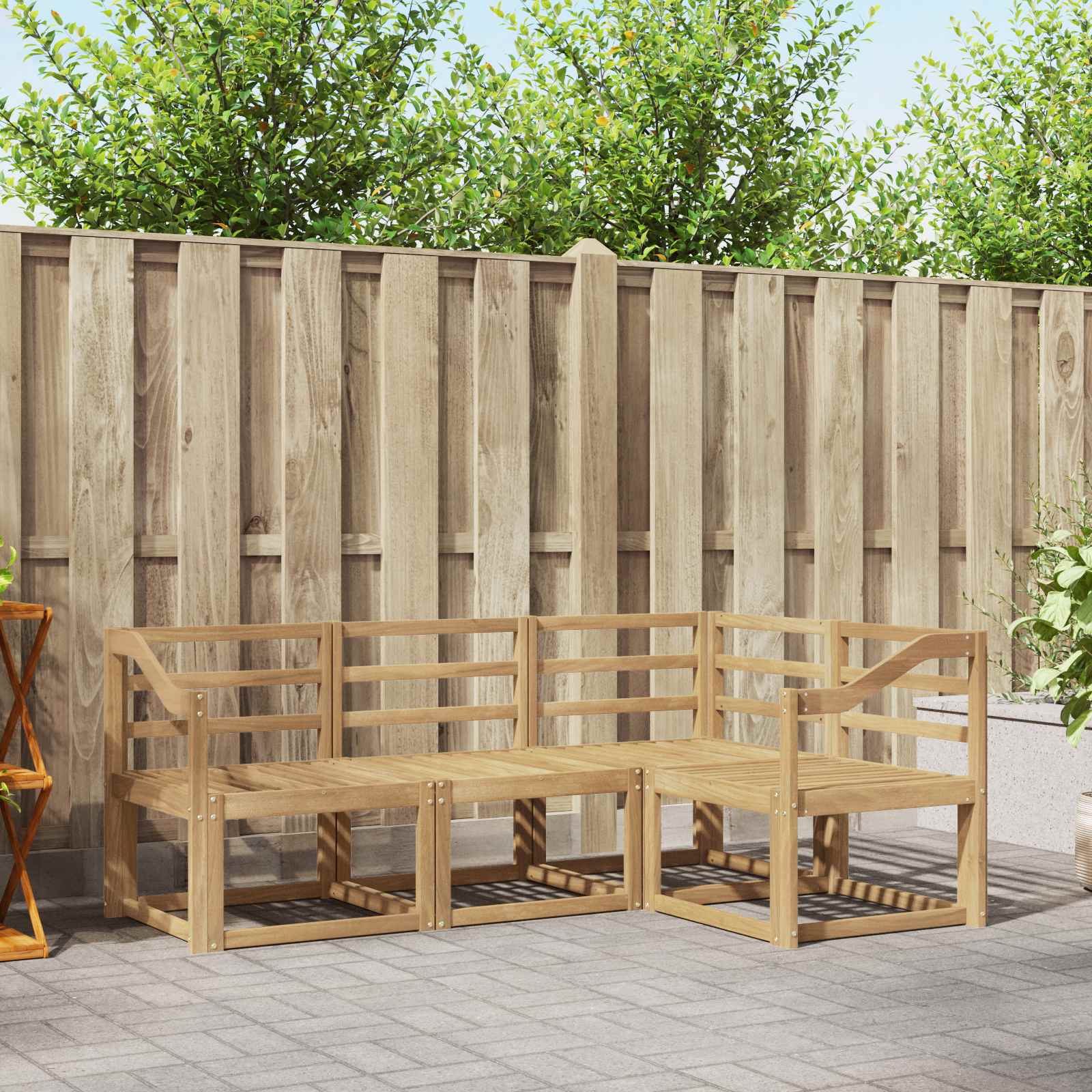 Zunanja garnitura za sedenje 4 pcs Bela 185,5 x 126,5 x 73 cm