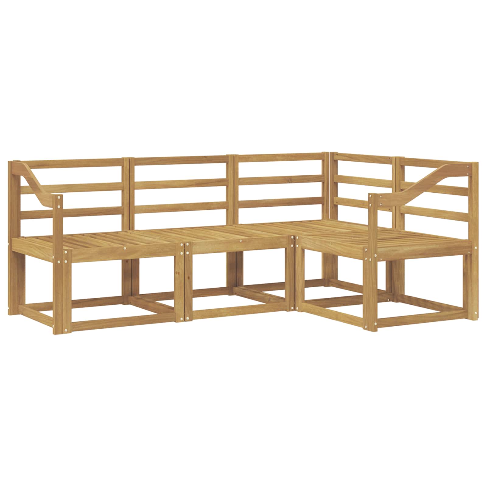 Zunanja garnitura za sedenje 4 pcs Bela 185,5 x 126,5 x 73 cm - slika 2