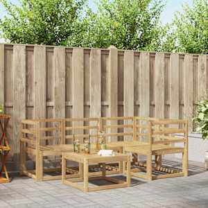 Zunanja garnitura za sedenje 5 pcs Bela 59 x 59 x 37 cm
