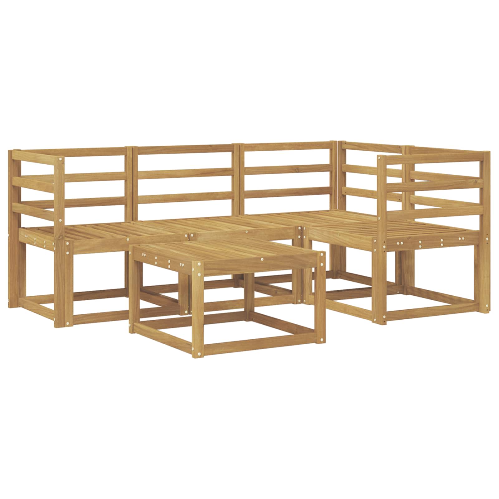 Zunanja garnitura za sedenje 5 pcs Bela 59 x 59 x 37 cm - slika 2