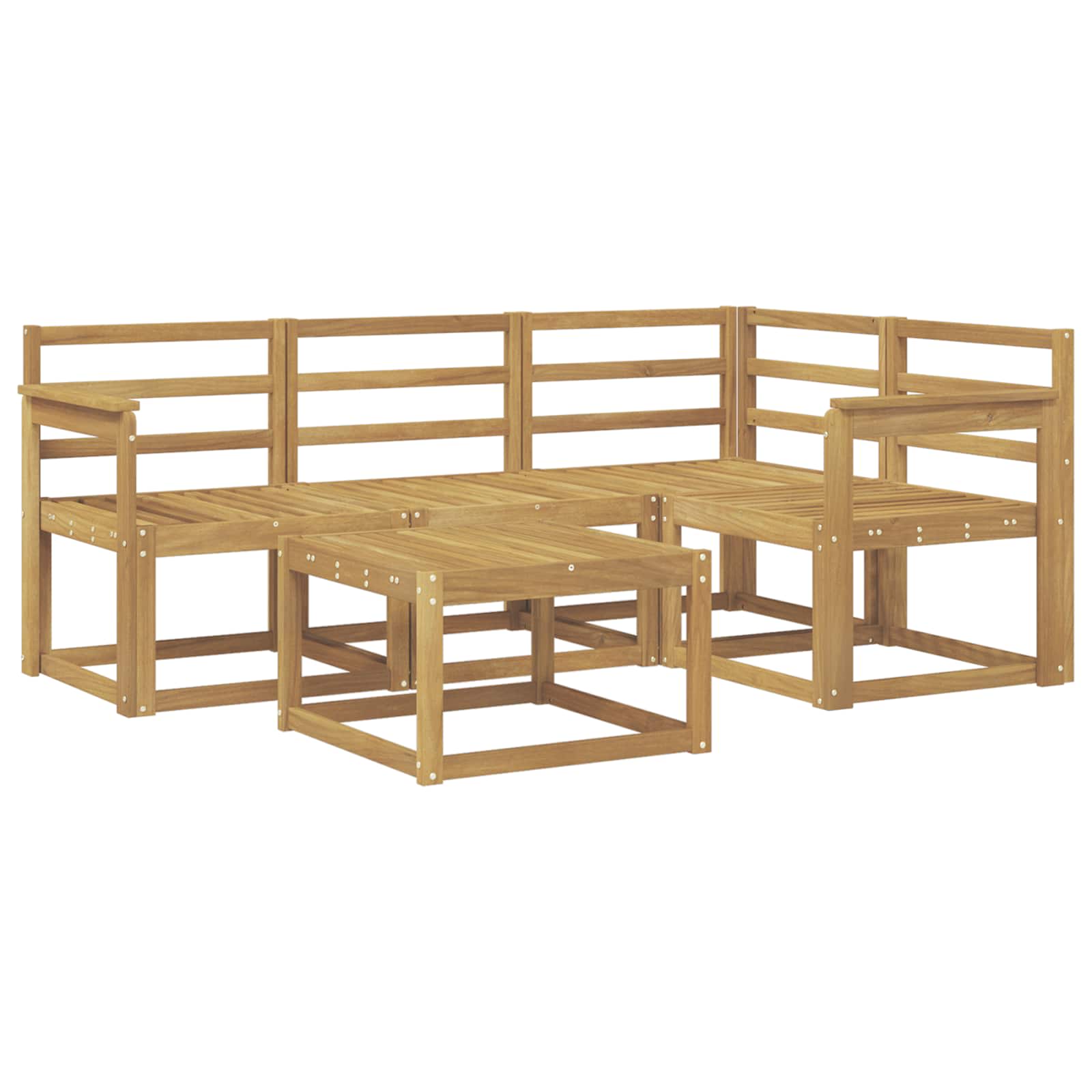 Zunanja garnitura za sedenje 5 pcs Bela 59 x 59 x 37 cm - slika 2