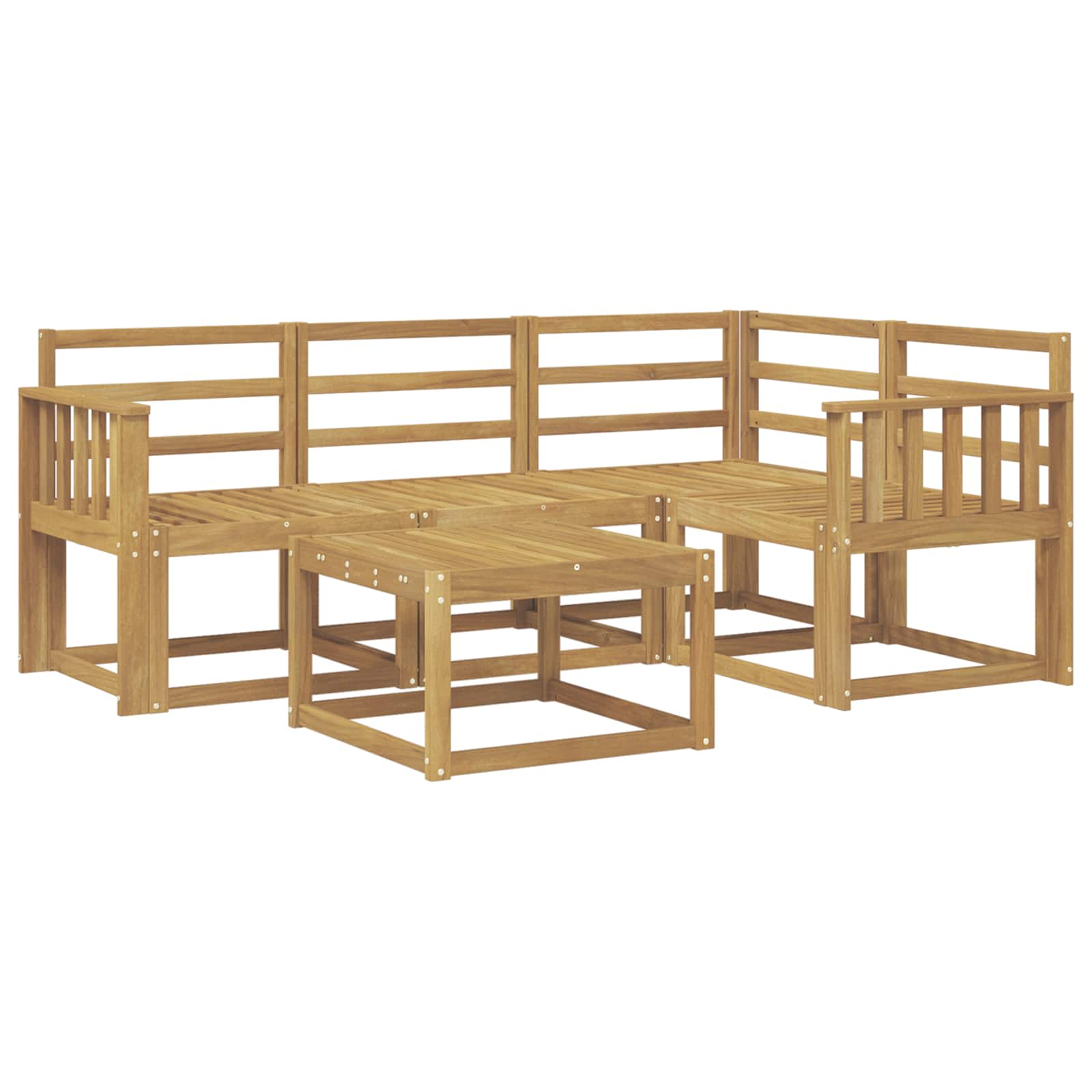 Zunanja garnitura za sedenje 5 pcs Bela 59 x 59 x 37 cm - slika 2