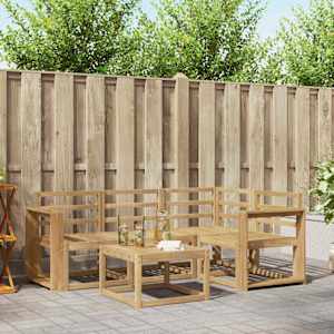 Zunanja garnitura za sedenje 5 pcs Bela 59 x 59 x 37 cm
