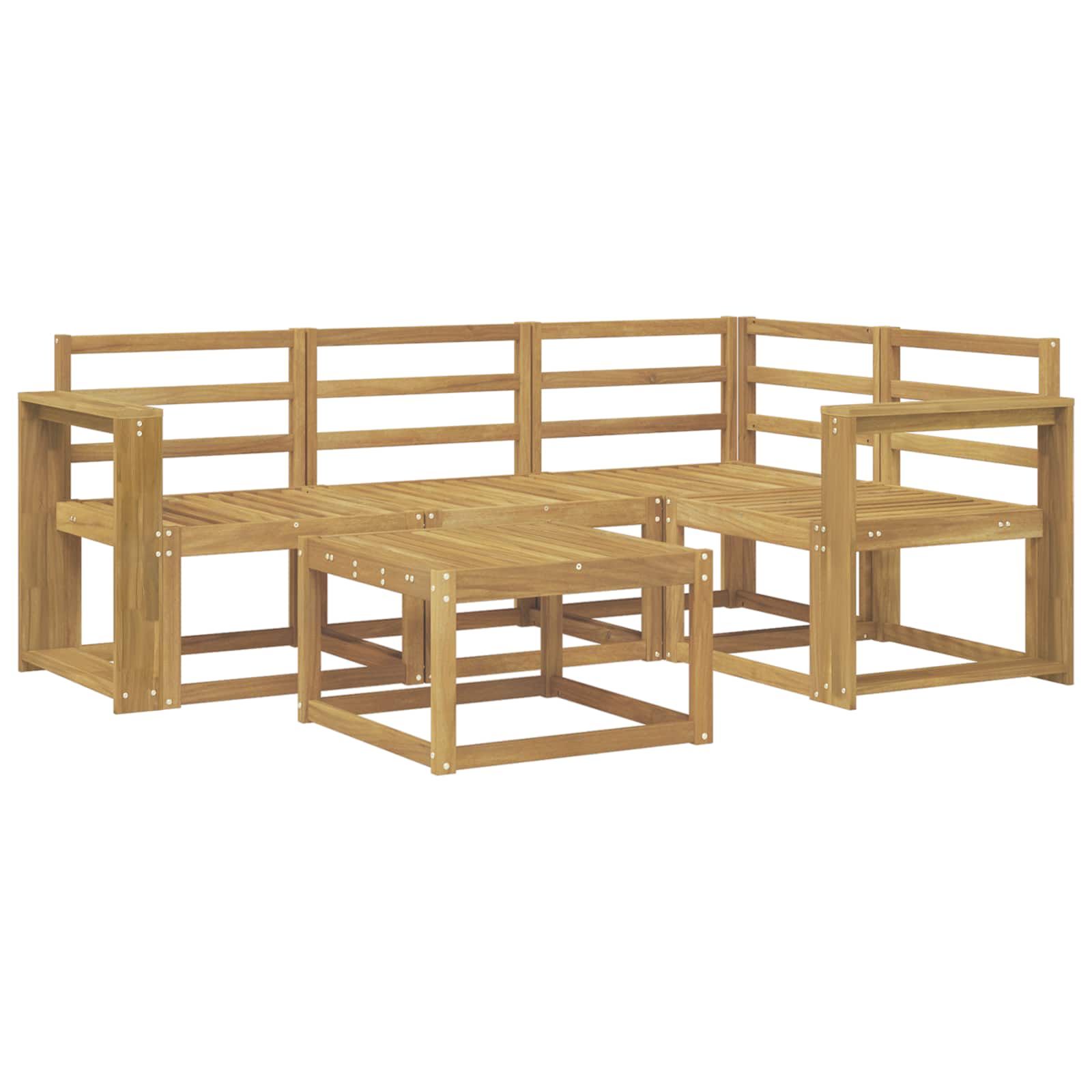 Zunanja garnitura za sedenje 5 pcs Bela 59 x 59 x 37 cm - slika 2