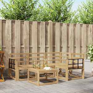 Zunanja garnitura za sedenje 5 pcs Bela 59 x 59 x 37 cm