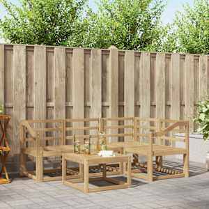 Zunanja garnitura za sedenje 5 pcs Bela 59 x 59 x 37 cm