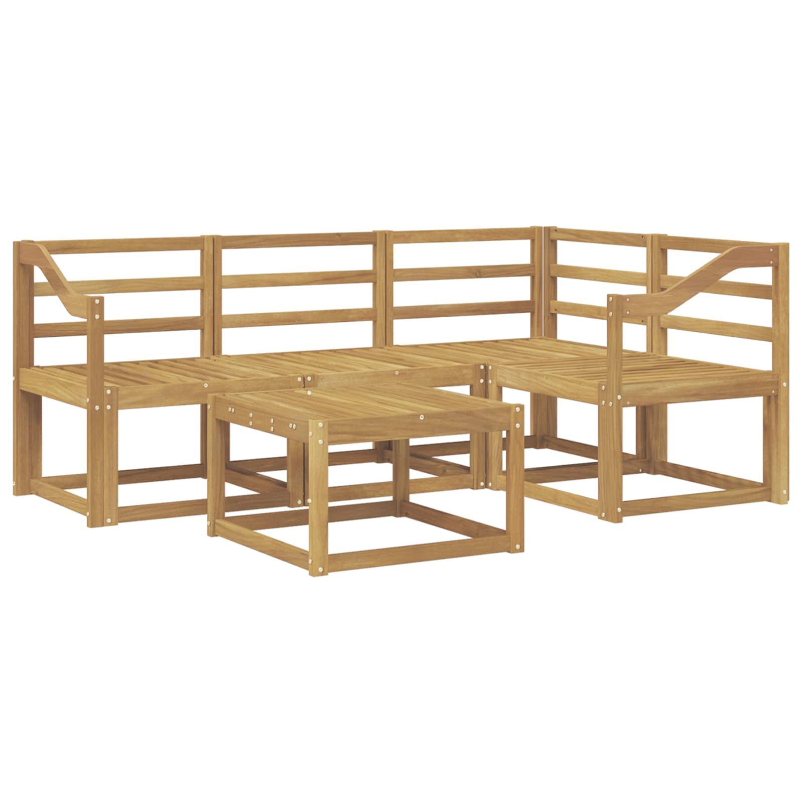 Zunanja garnitura za sedenje 5 pcs Bela 59 x 59 x 37 cm - slika 2