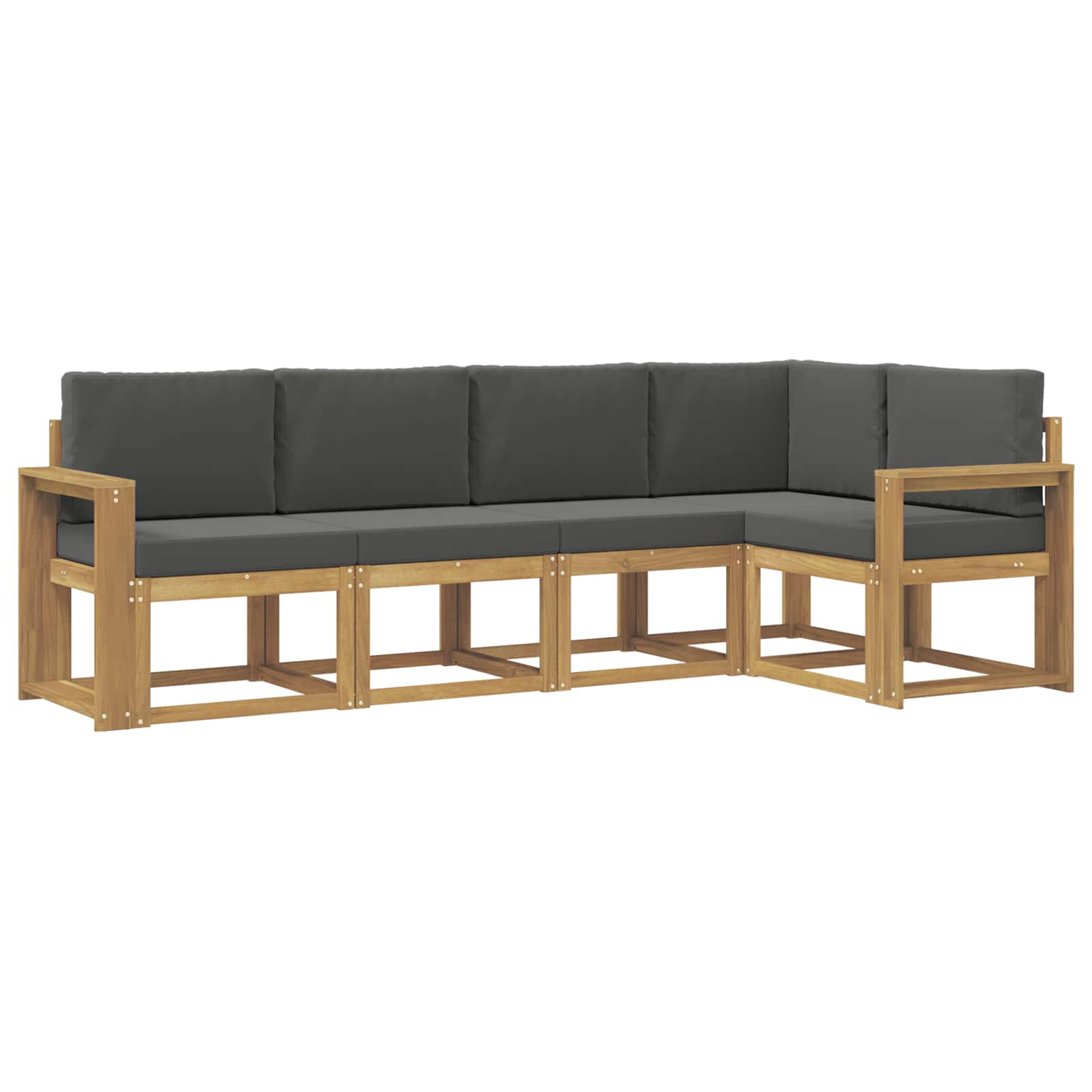 Zunanja garnitura za sedenje z blazino 5 pcs Bela in antracit - slika 2
