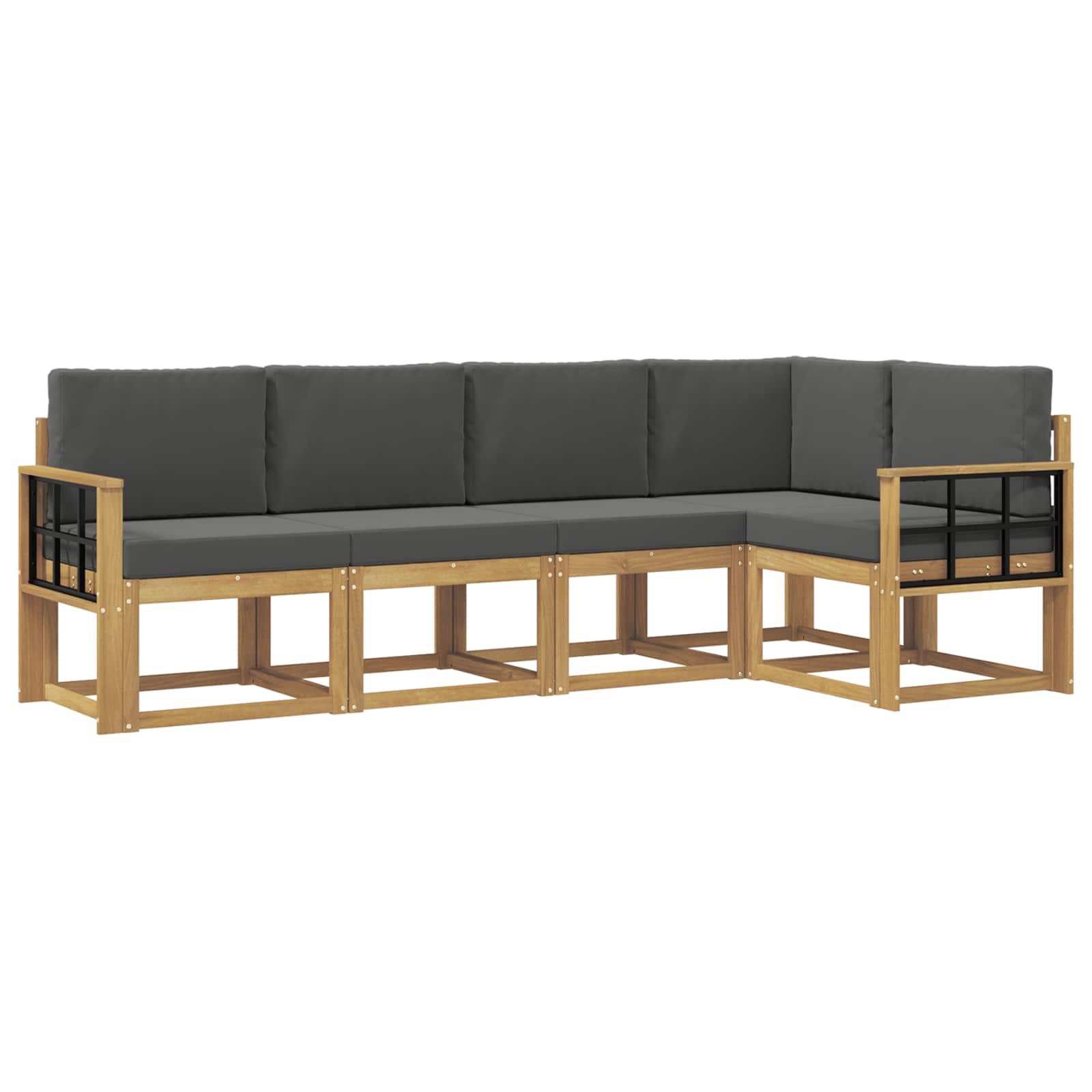 Zunanja garnitura za sedenje z blazino 5 pcs Bela in antracit - slika 2