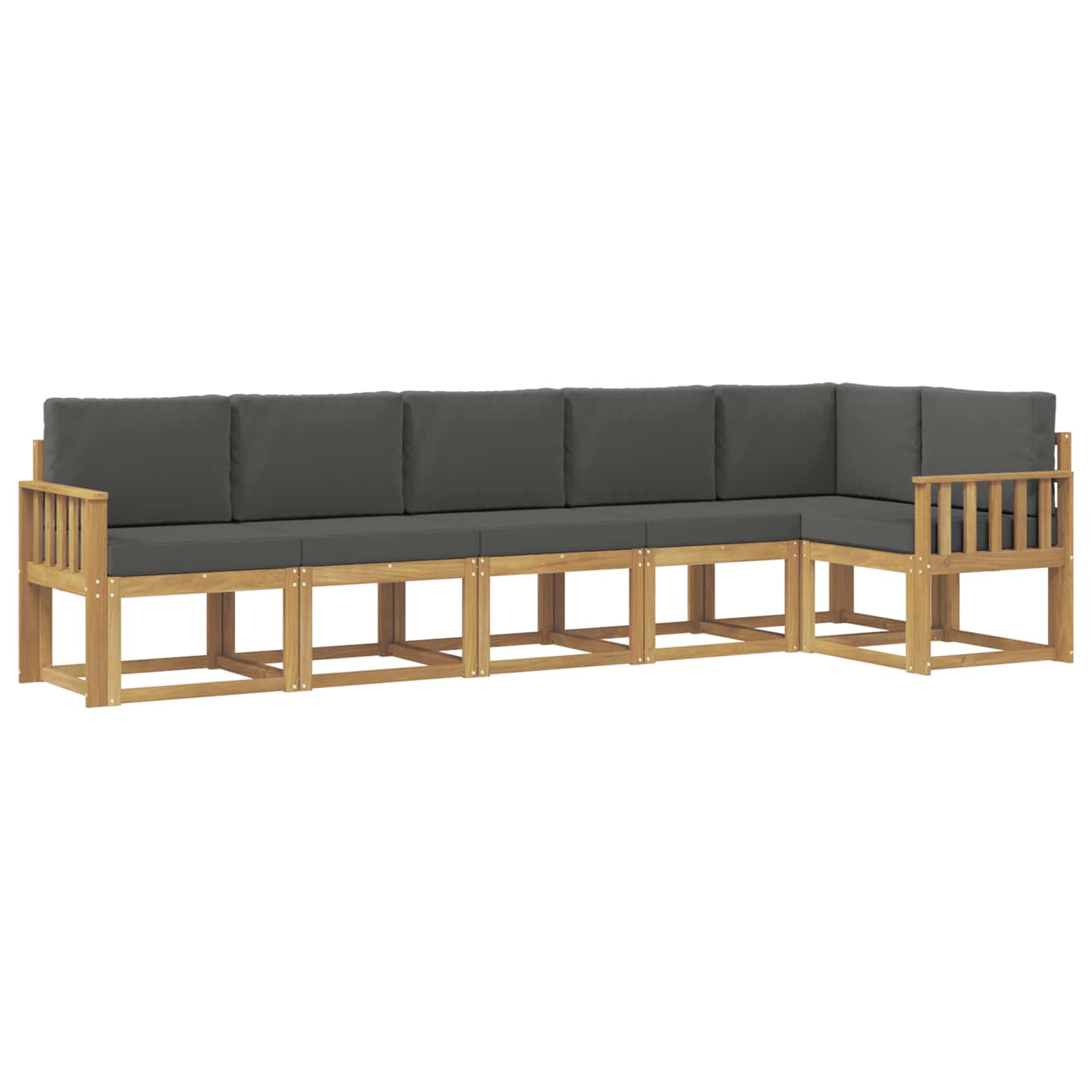 vidaXL Buiten bankenset 6 st Wit en antracietkleurig Polyester, foto 3
