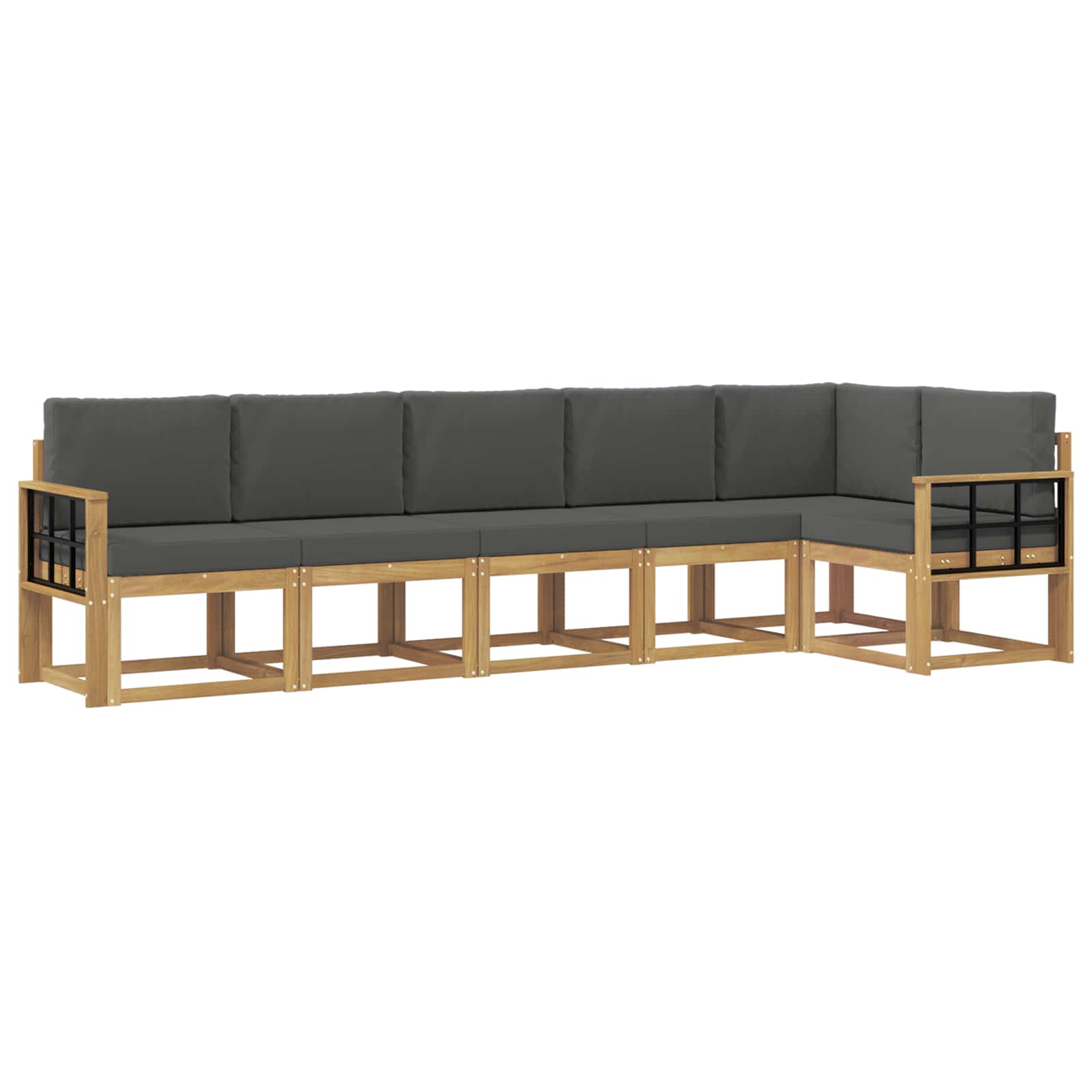 vidaXL Buiten bankenset 6 st Wit en antracietkleurig Polyester, foto 3