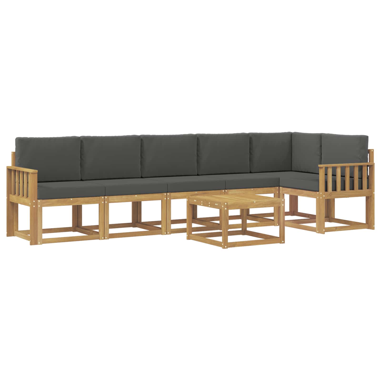 vidaXL Buiten bankenset 7 st 6-zits Wit en antracietkleurig Polyester, foto 3
