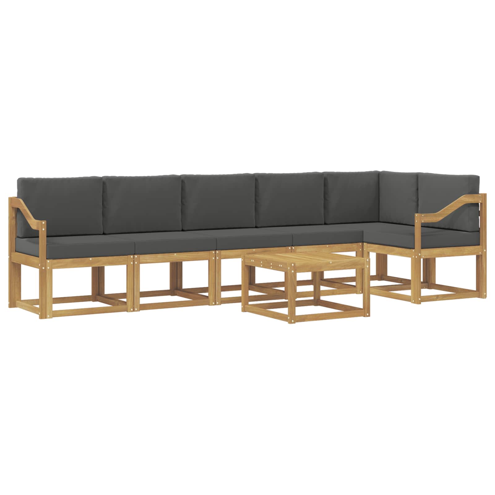 vidaXL Buiten bankenset 7 st 6-zits Wit en antracietkleurig Polyester, foto 3